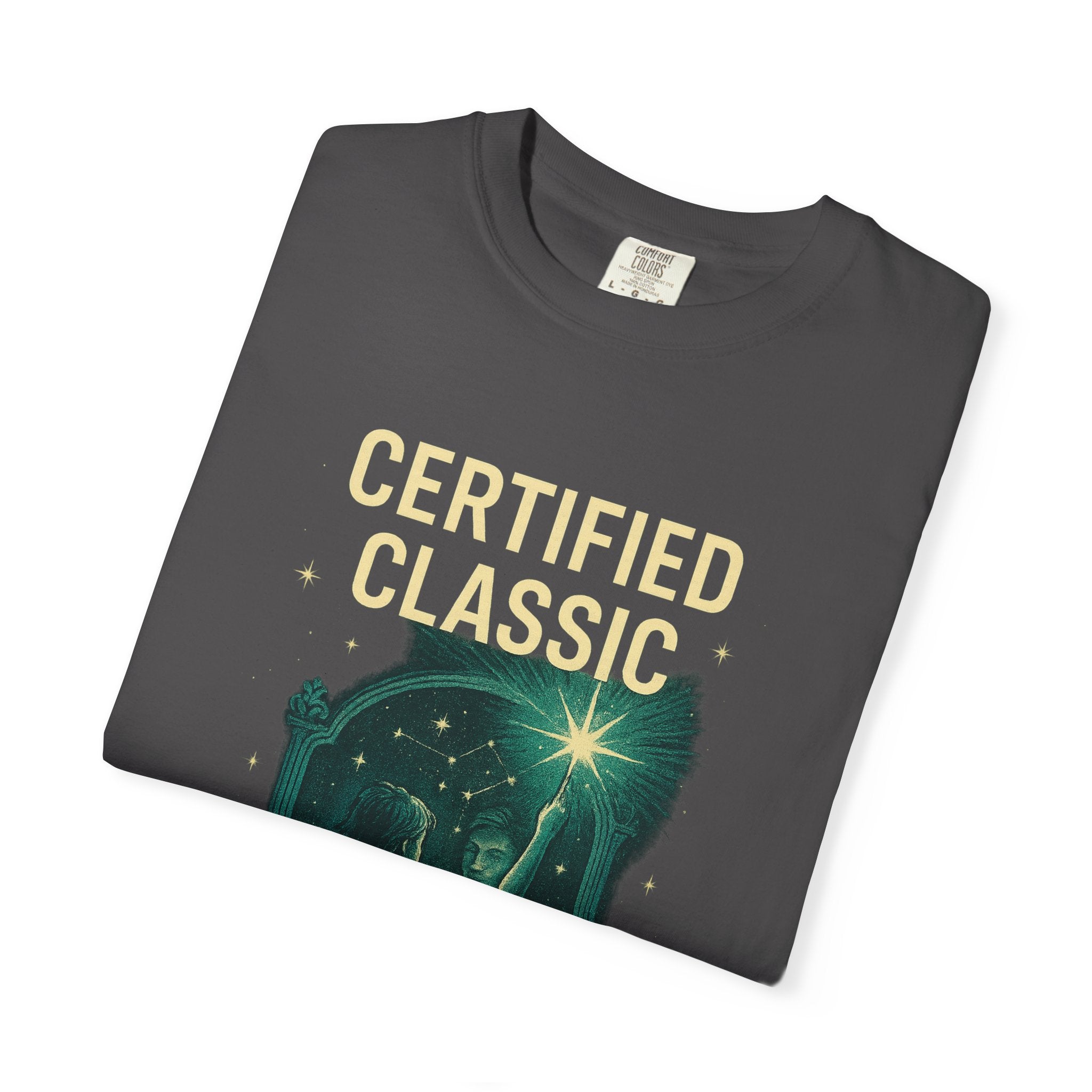 PRB Certified Classic illustration T-shirt | vintage camping, night sky, campfire by Power Runs Black