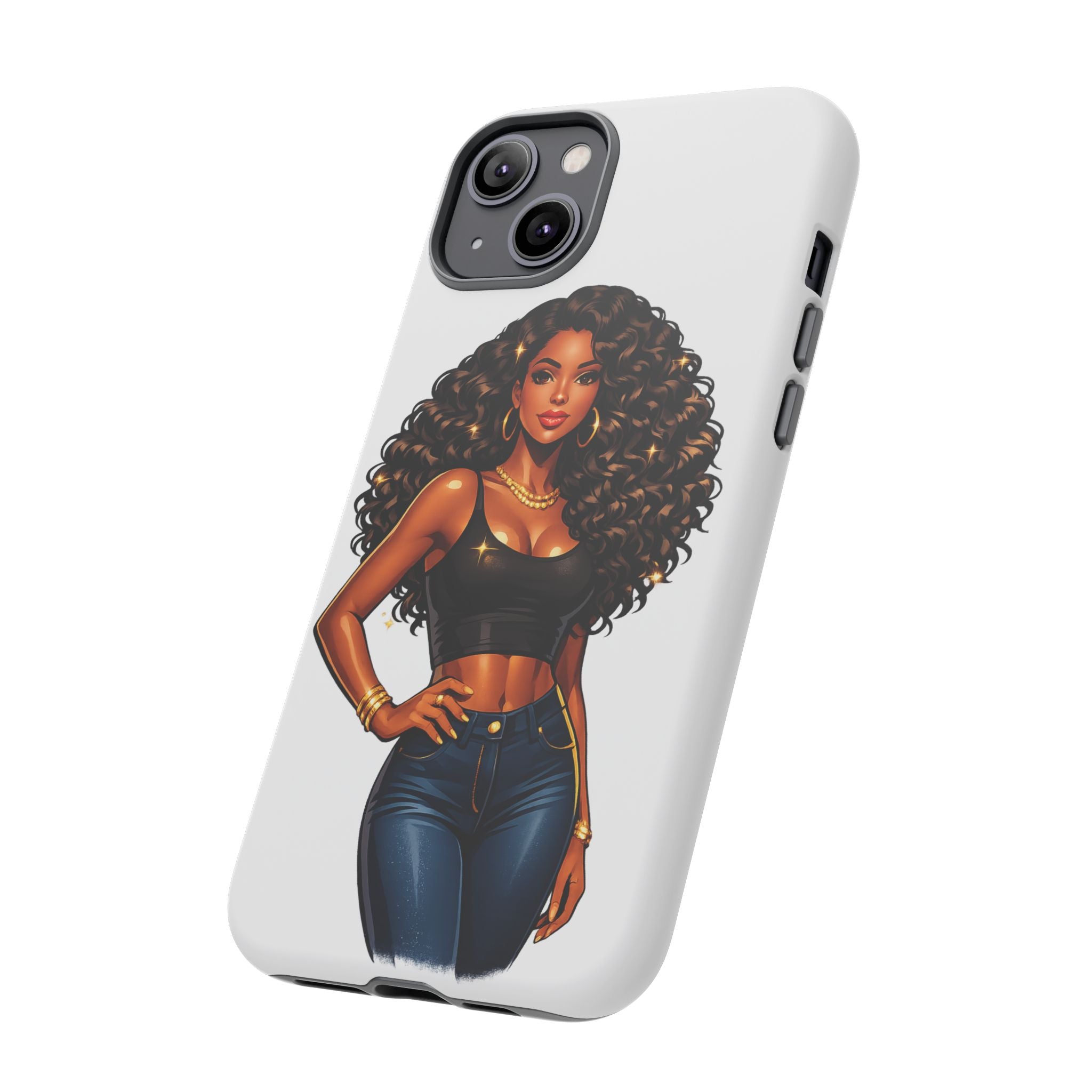Pretty Rich Bitch by PRB Curly Hair Phone Case by Printify