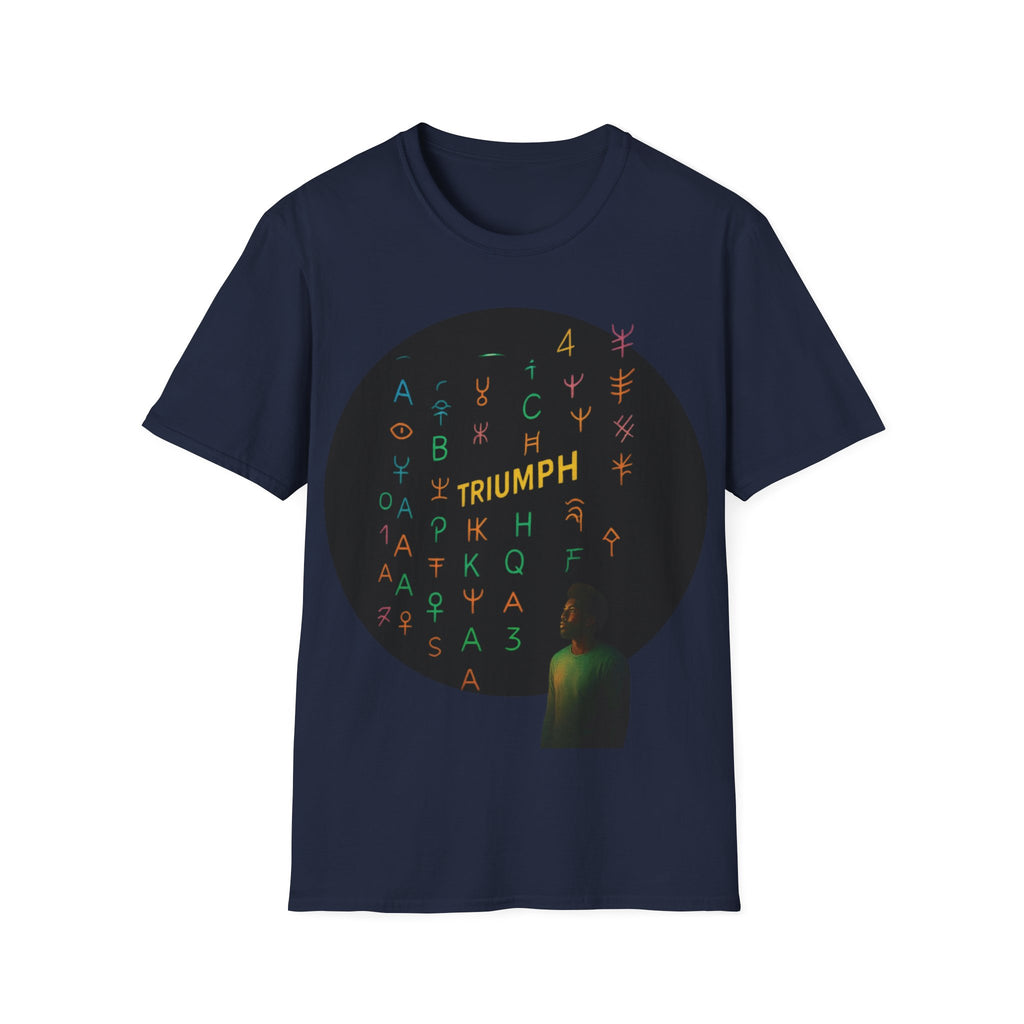 PRB Triumph Afro Hair Silhouette T-Shirt | Black Hair Alphabet Design by Printify