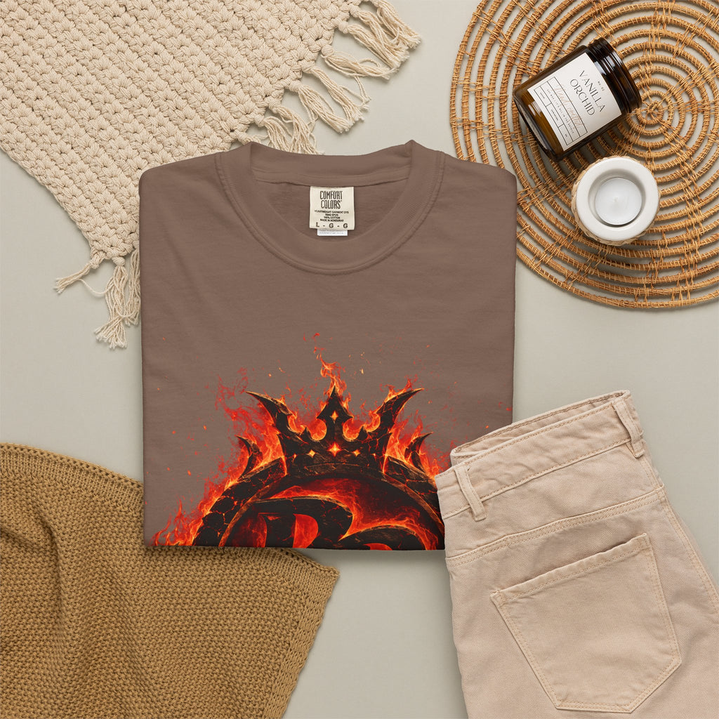 Power Runs Back PRB Flame Logo T-shirt | Fiery Emblem Tee, Grunge Rock Chic by Power Runs Black