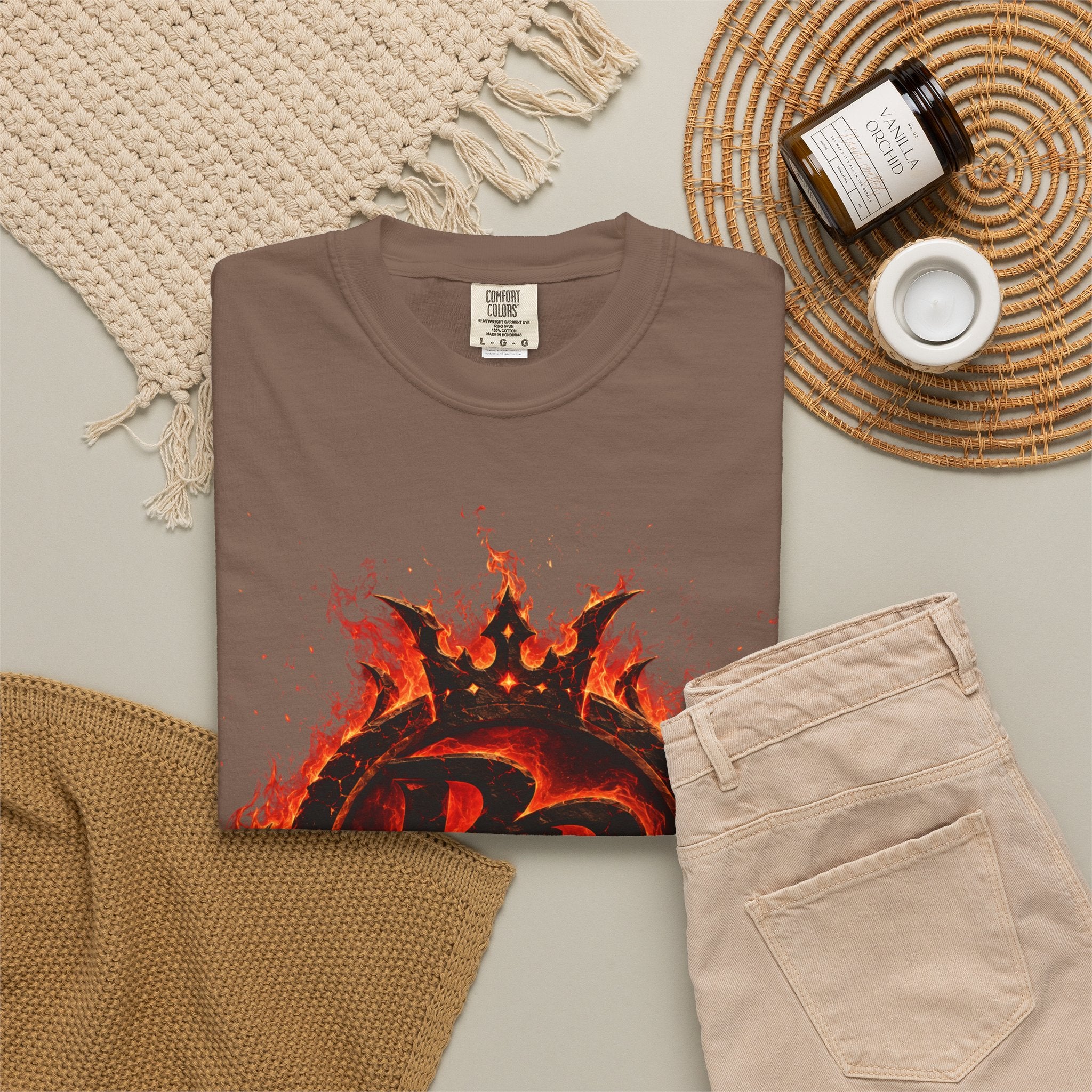 Power Runs Back PRB Flame Logo T-shirt | Fiery Emblem Tee, Grunge Rock Chic by Power Runs Black