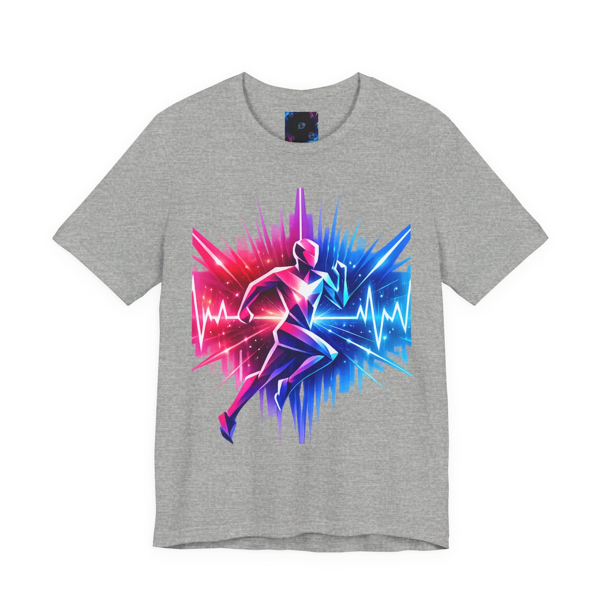 Power Runs Black PRB Running Pulse Graphic Tee — Neon Runner Heartbeat Sports T‑Shirt by Power Runs Black
