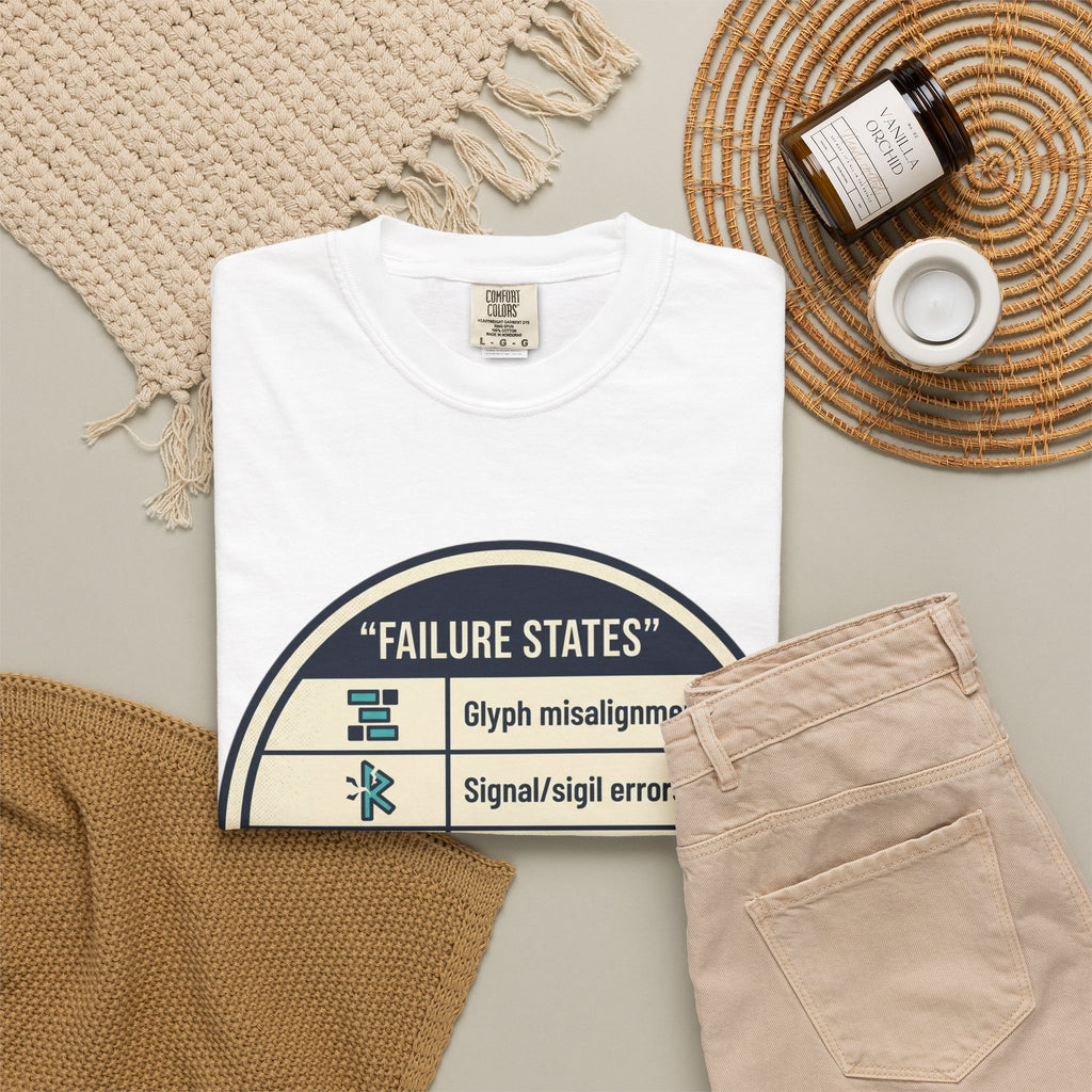 Power Runs Black PRB Failure States T-Shirt — Sci‑Fi Status Badge Graphic Tee by Power Runs Black