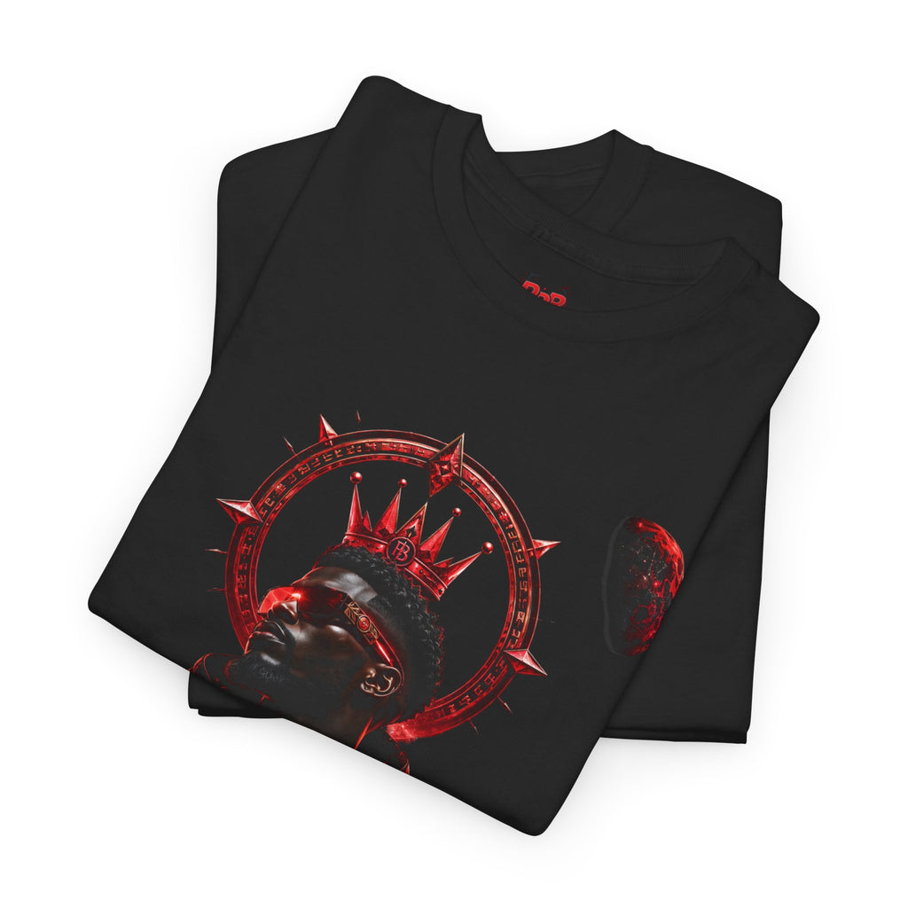 Power Runs Black Red Angel Graphics Tee by Printify