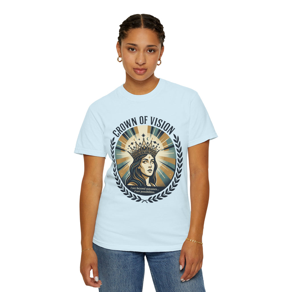 Power Runs Black Crown of Vision T-Shirt — Vintage Inspirational Graphic Tee by Printify