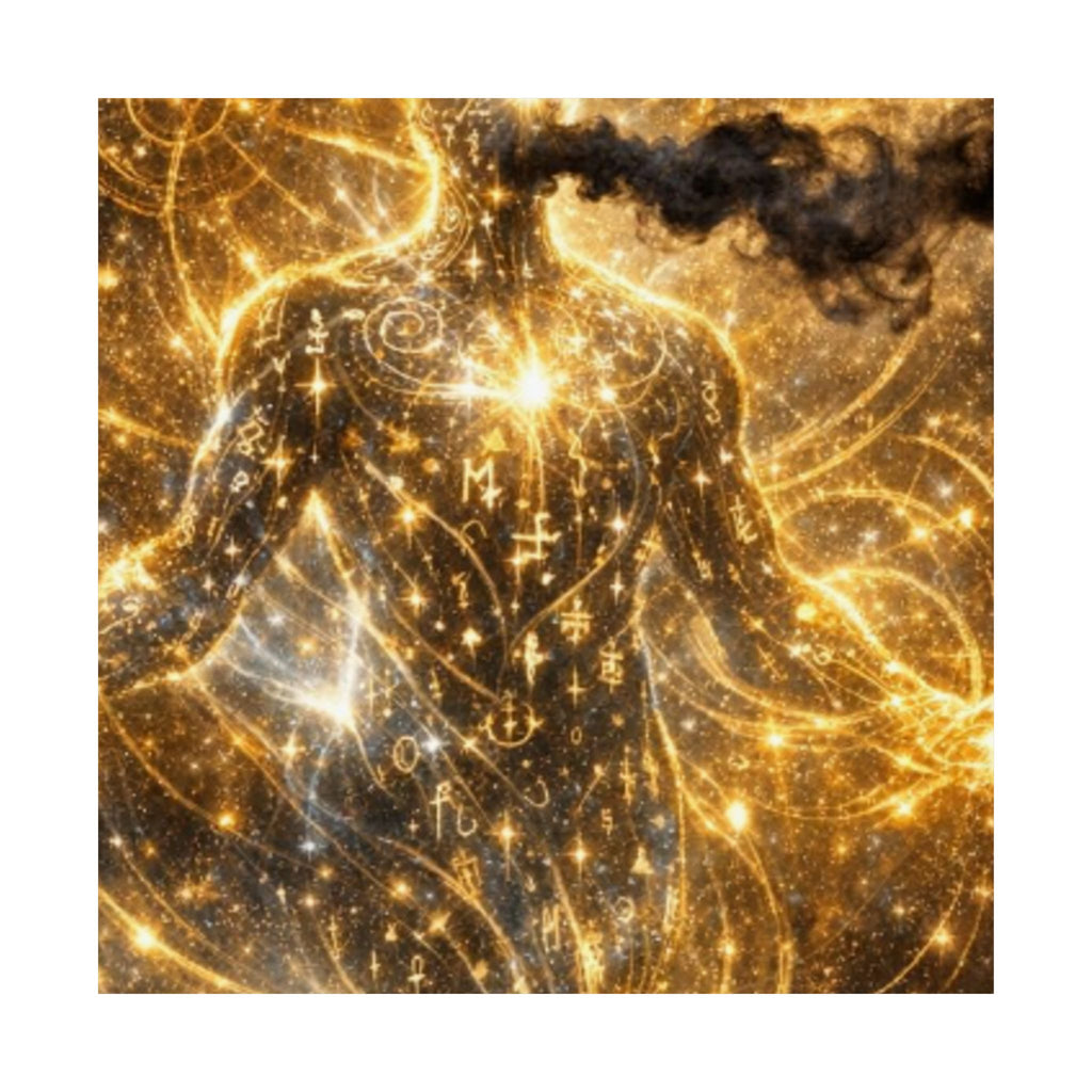 Power Runs Black PRB Archeon Kin Cosmic Figure Matte Vertical Poster | Spiritual Abstract Art by Printify