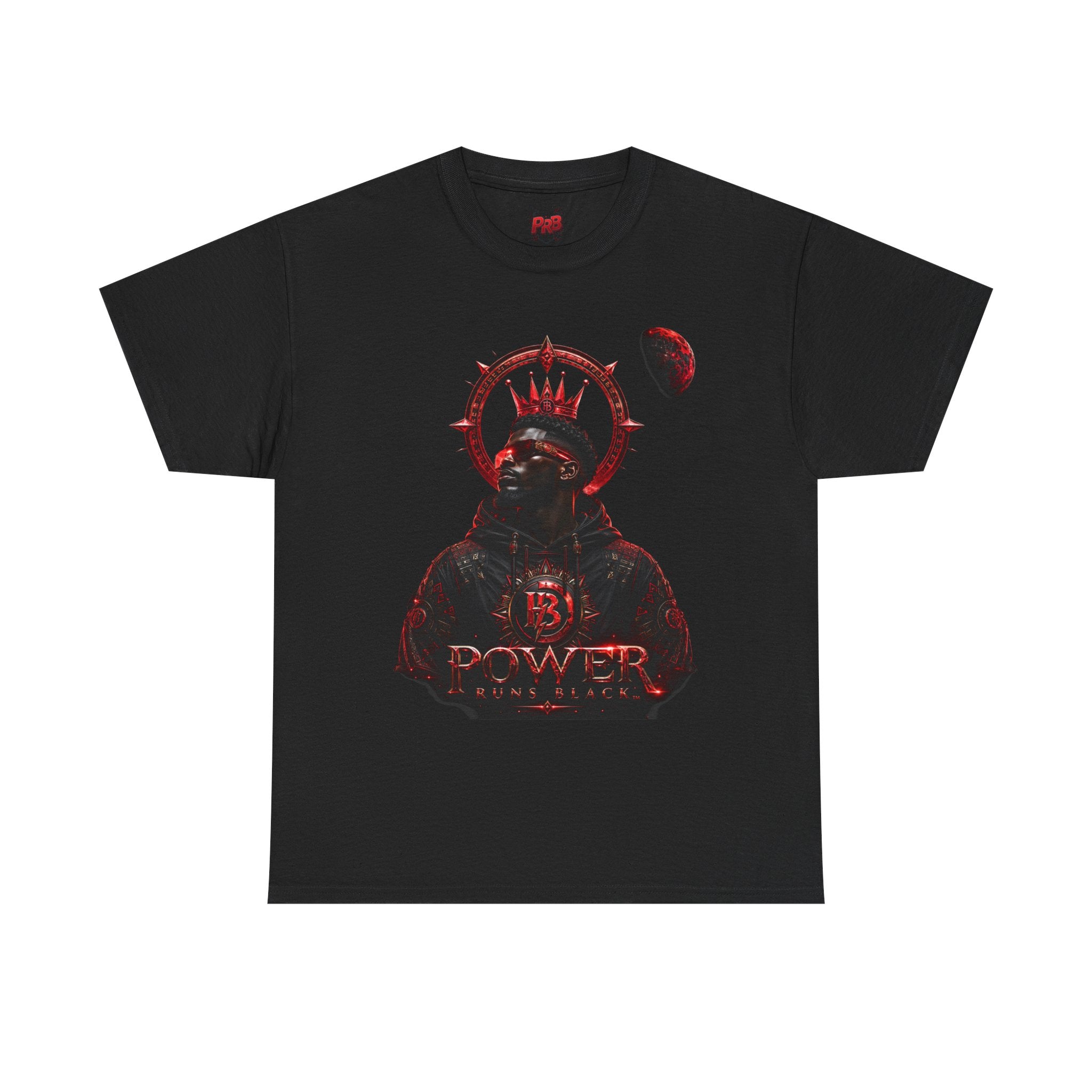 Power Runs Black Red Angel Graphics Tee by Printify