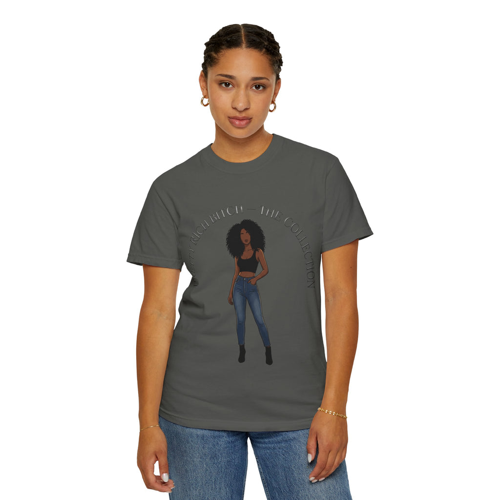 Pretty Rich Bitch The Collection by PRB Graphic Tee (Afro Curly Woman) by Power Runs Black