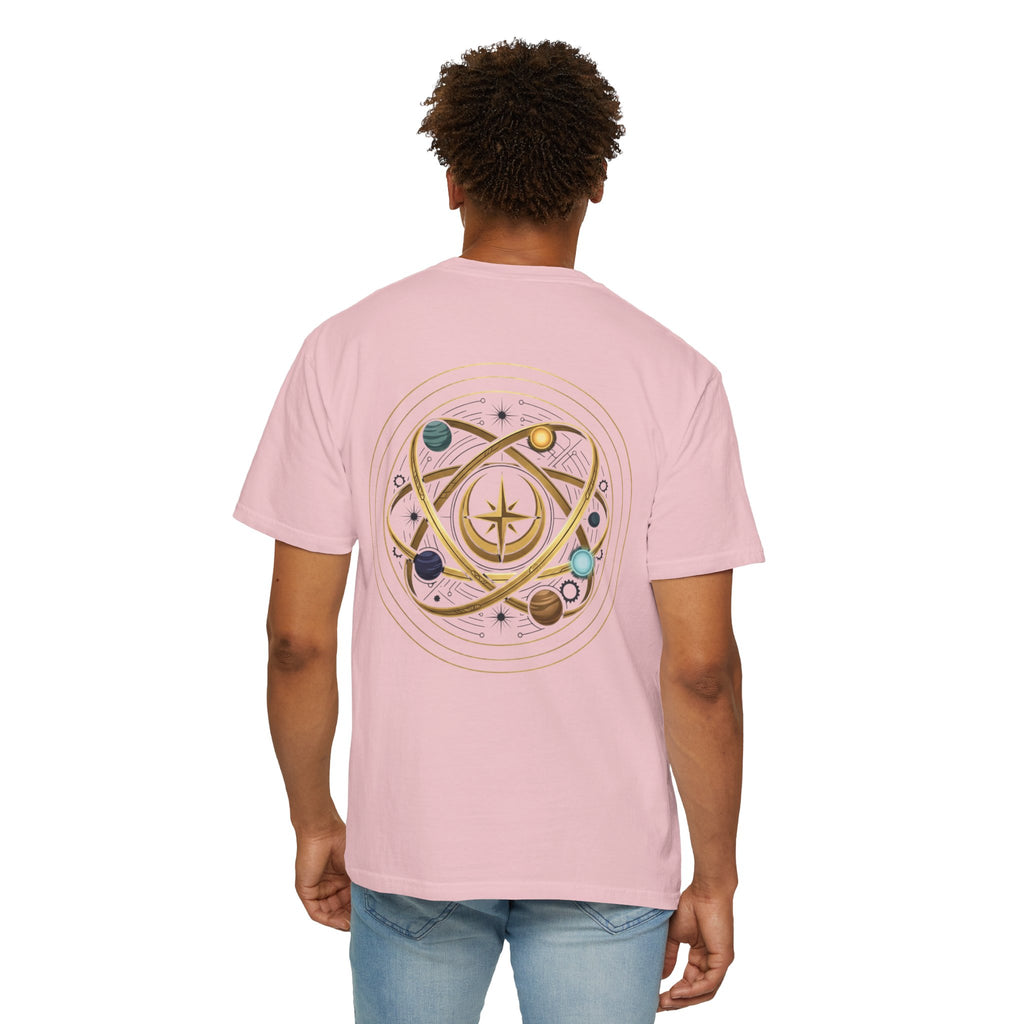 PRB Crown & Cosmos Graphic T-Shirt | Gold Royal Crest & Celestial Back by Printify