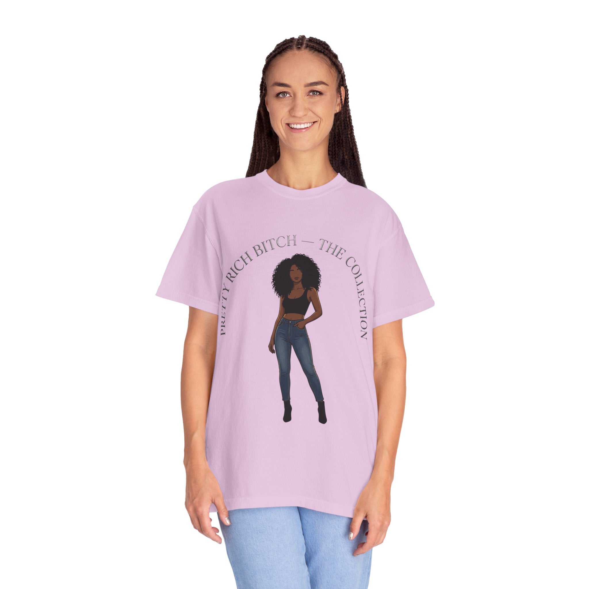 Pretty Rich Bitch The Collection by PRB Graphic Tee (Afro Curly Woman) by Power Runs Black