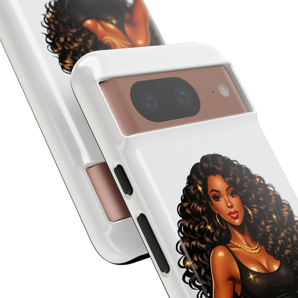 Pretty Rich Bitch by PRB Curly Hair Phone Case by Power Runs Black