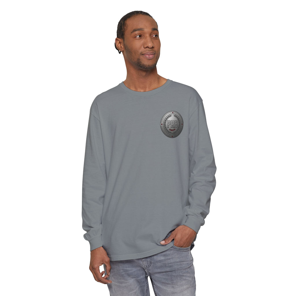 PRB The Starbound Seven graphic long sleeve shirt | cosmic superhero poster by Power Runs Black