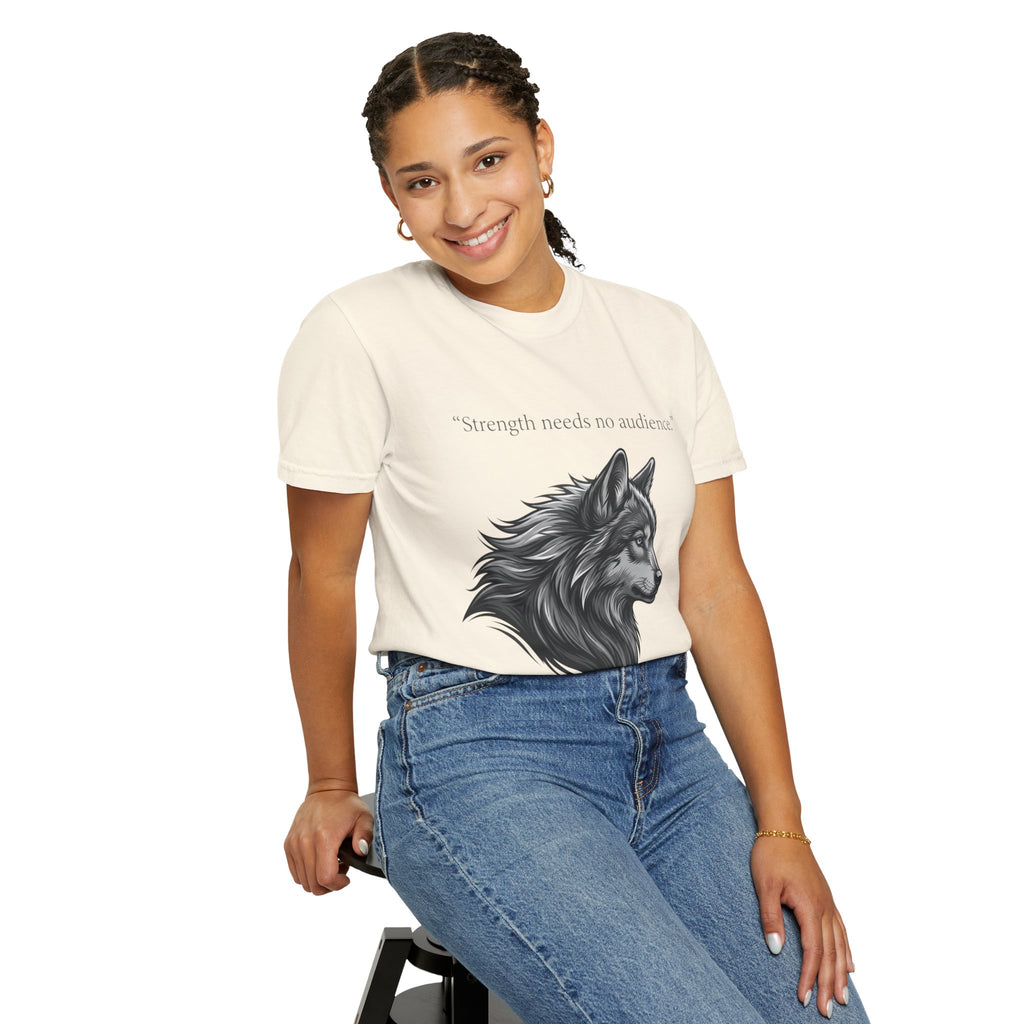 PRB Wolf Head T-Shirt — "Strength needs no audience" Inspirational Graphic Tee by Printify