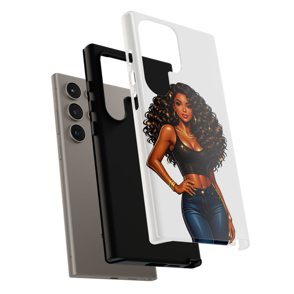 Pretty Rich Bitch by PRB Curly Hair Phone Case by Power Runs Black