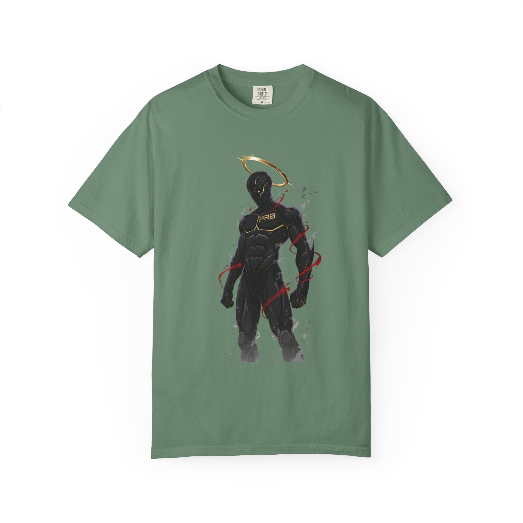 PRB Shadow Hero Graphic T-Shirt — Haloed Vigilante Illustration by Power Runs Black