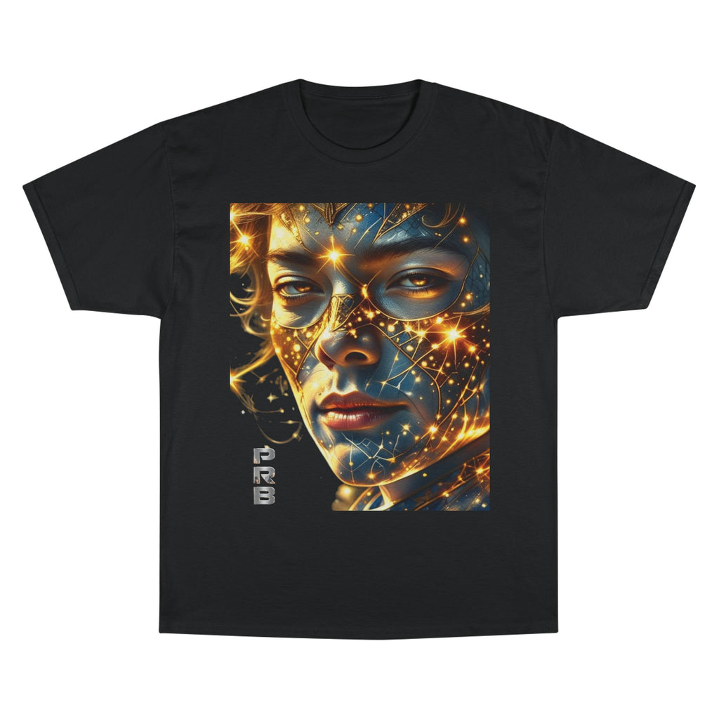 PRB Champion T-Shirt — Cosmic Face Art Tee (Radiant Star Portrait) by Printify