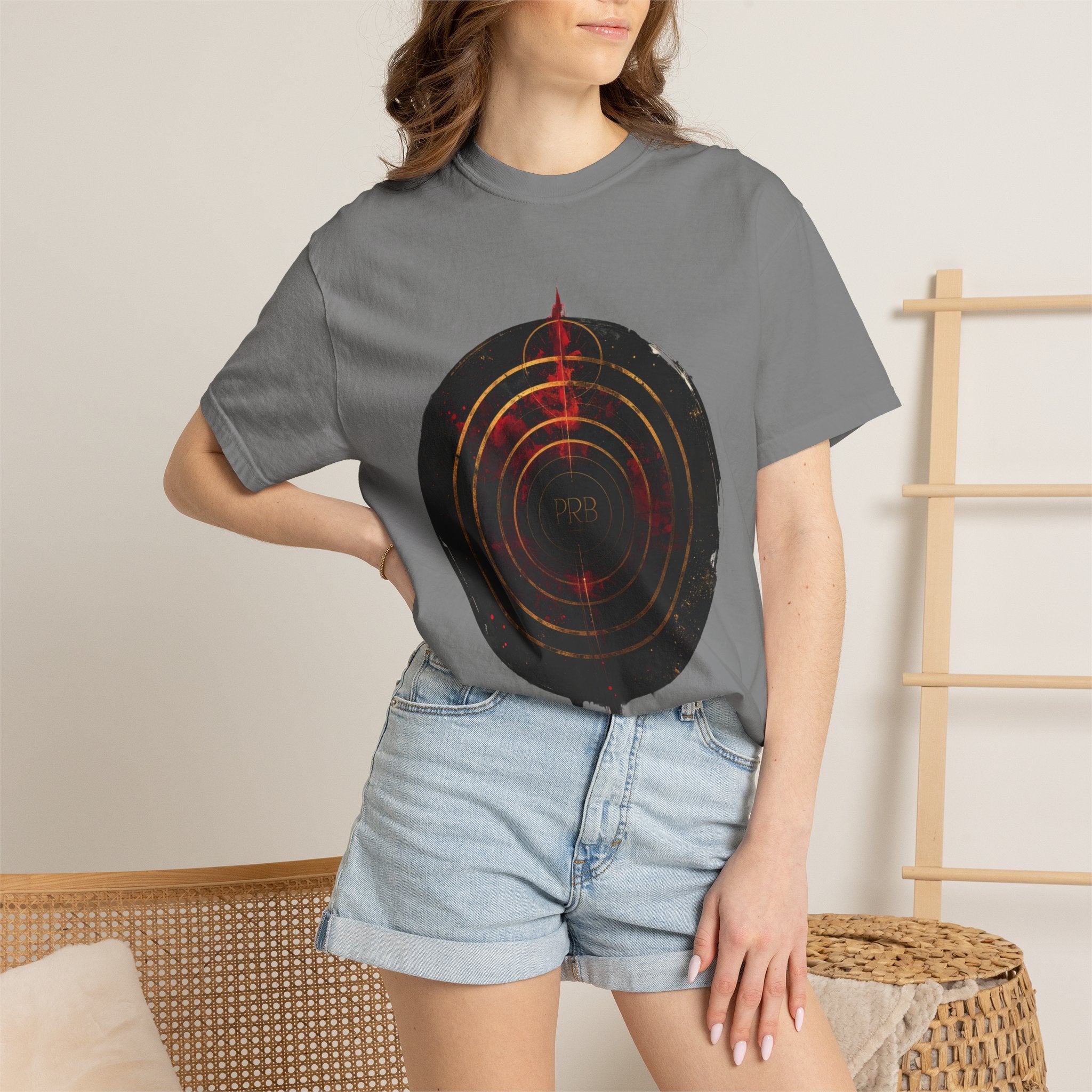 PRB Target Bullseye T-Shirt — Retro Circular Target Graphic Tee by Power Runs Black