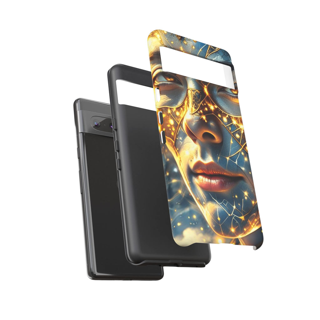 PRB Galactic Portrait Tough Case | Cosmic Face Phone Case, Starry Nebula Design by Power Runs Black