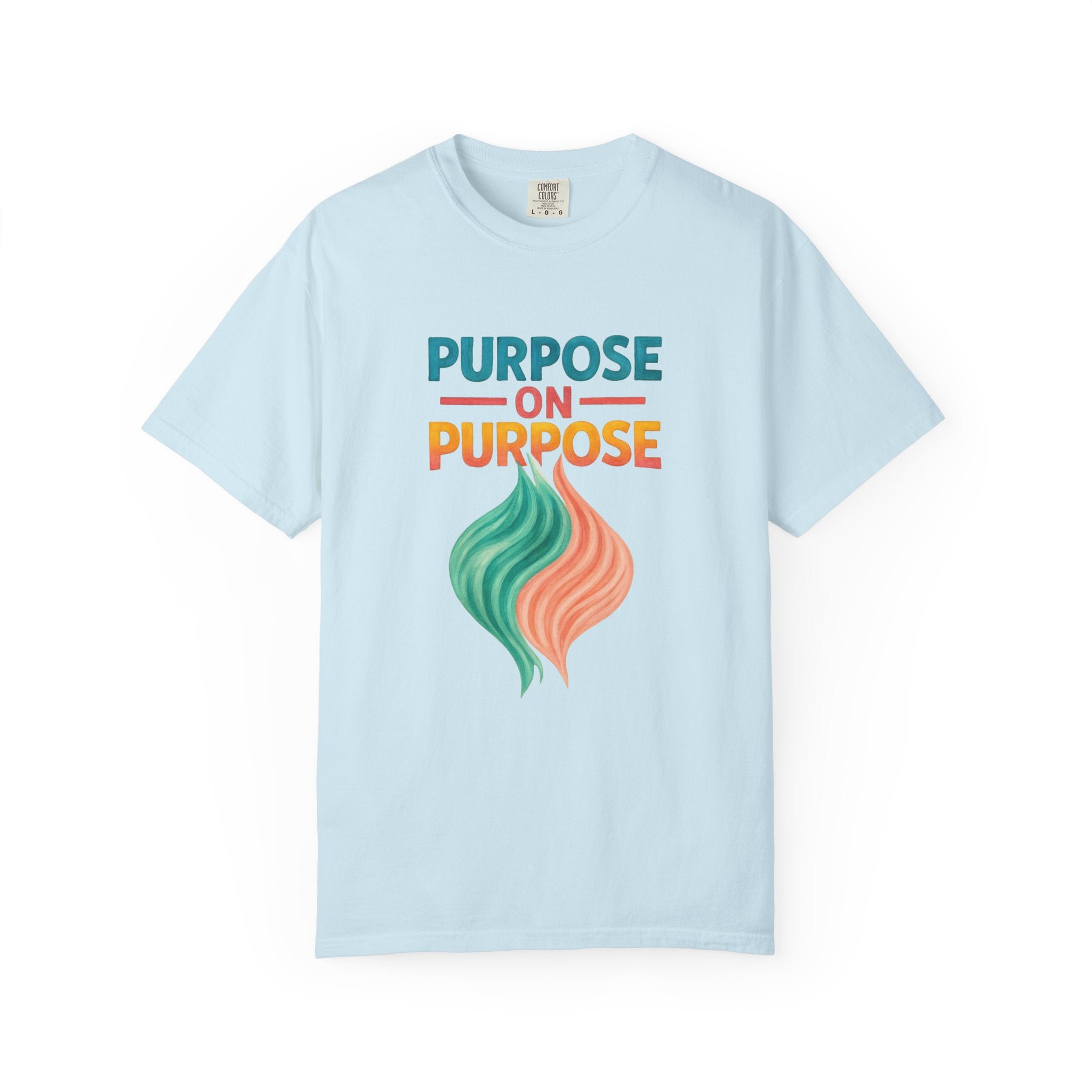 PRB Purpose On Purpose T-Shirt — Inspirational Graphic Tee with Abstract Wave Design by Power Runs Black