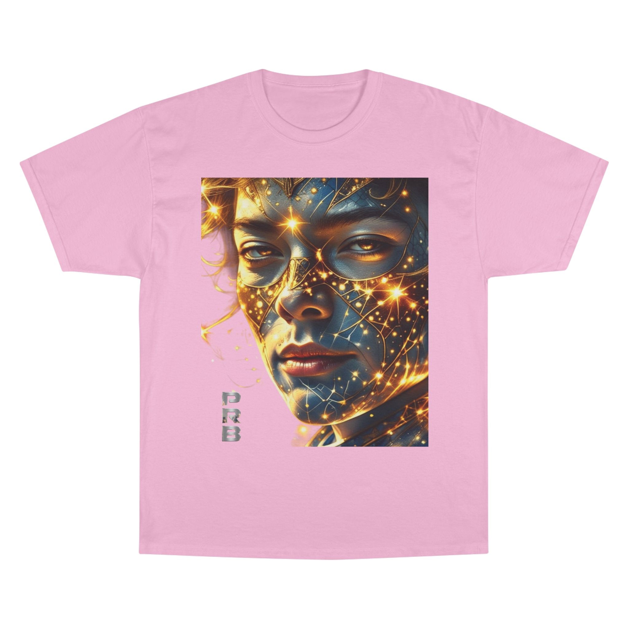 PRB Champion T-Shirt — Cosmic Face Art Tee (Radiant Star Portrait) by Printify