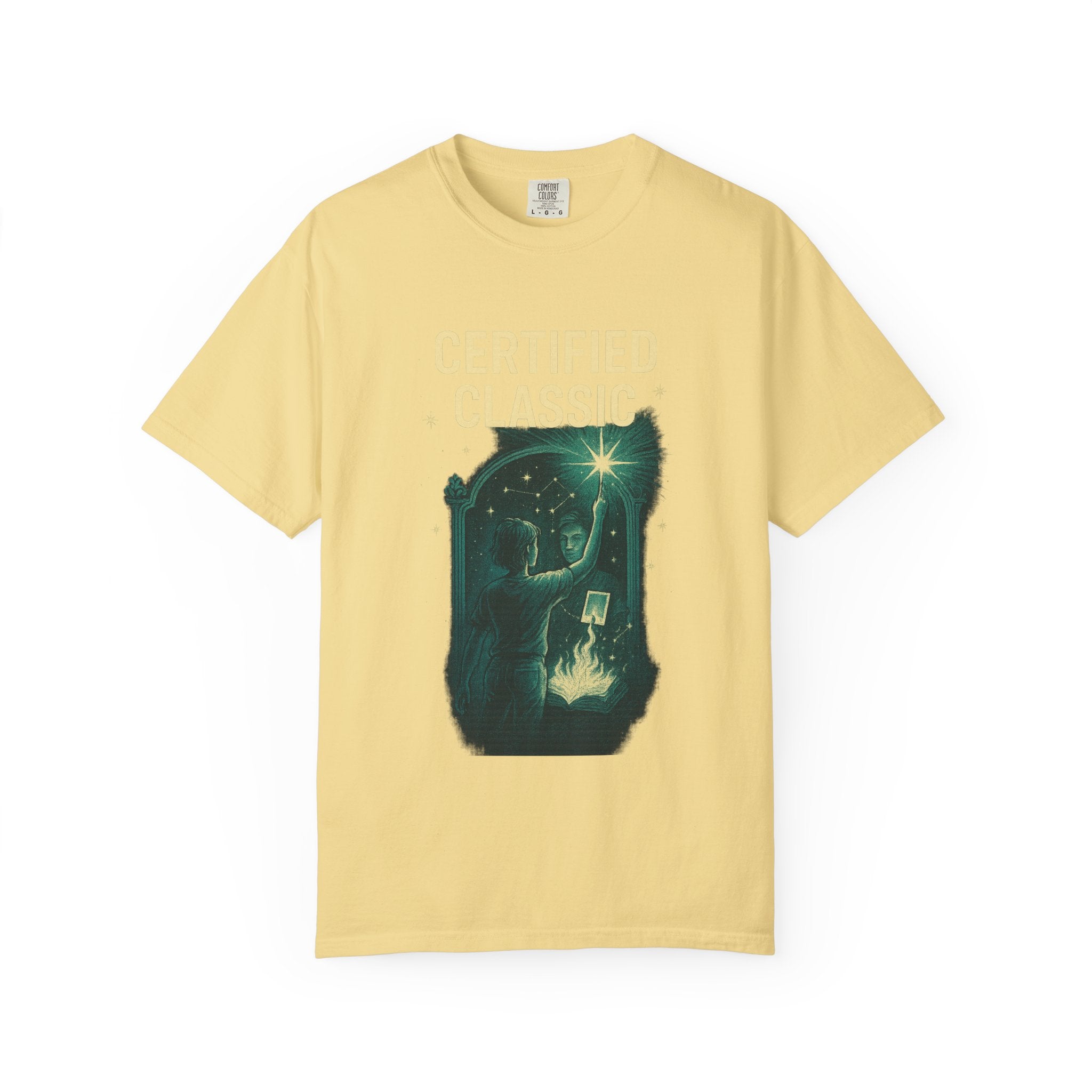 PRB Certified Classic illustration T-shirt | vintage camping, night sky, campfire by Power Runs Black