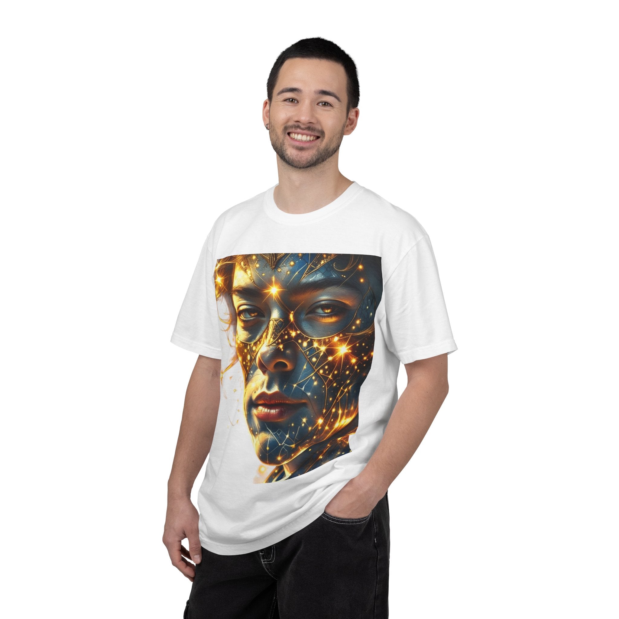 PRB Celestial Glow Unisex Graphic T-Shirt | Luminous Portrait Tee by Power Runs Black