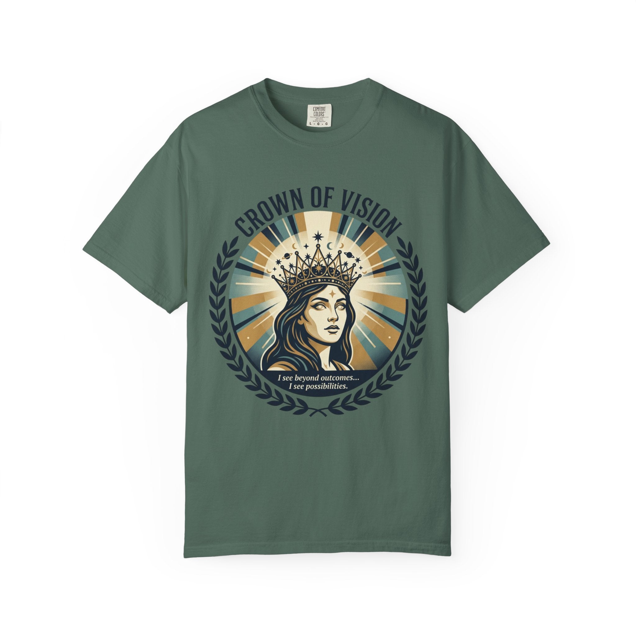 Power Runs Black Crown of Vision T-Shirt — Vintage Inspirational Graphic Tee by Printify