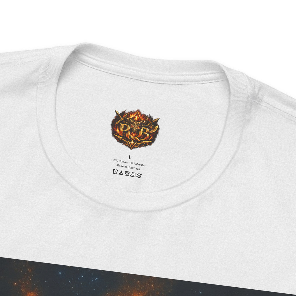 Power Runs Black PRB The Starbound Seven Tee – Retro Cosmic Superhero Poster Shirt by Power Runs Black