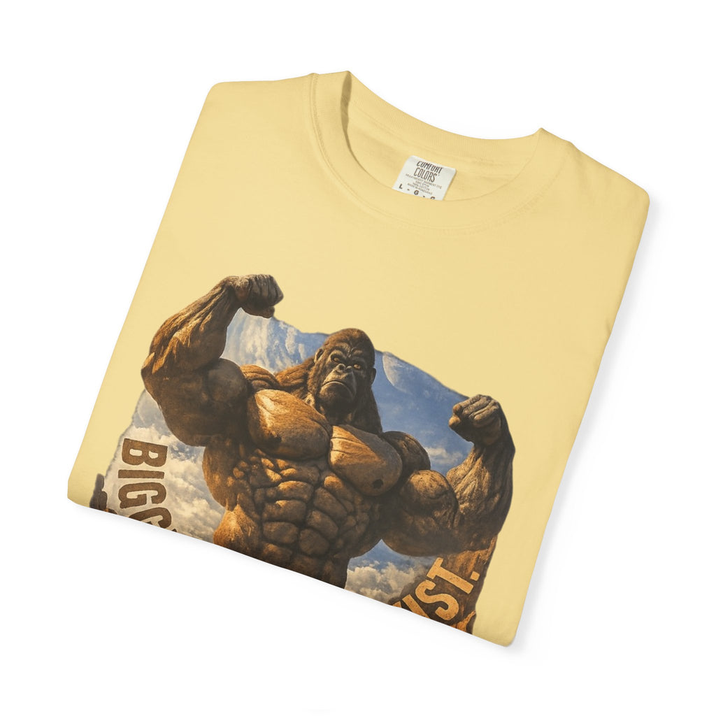 Power Runs Black PRB Biggest Flex I Exist T-Shirt — Funny Muscle Gorilla Graphic Tee by Printify