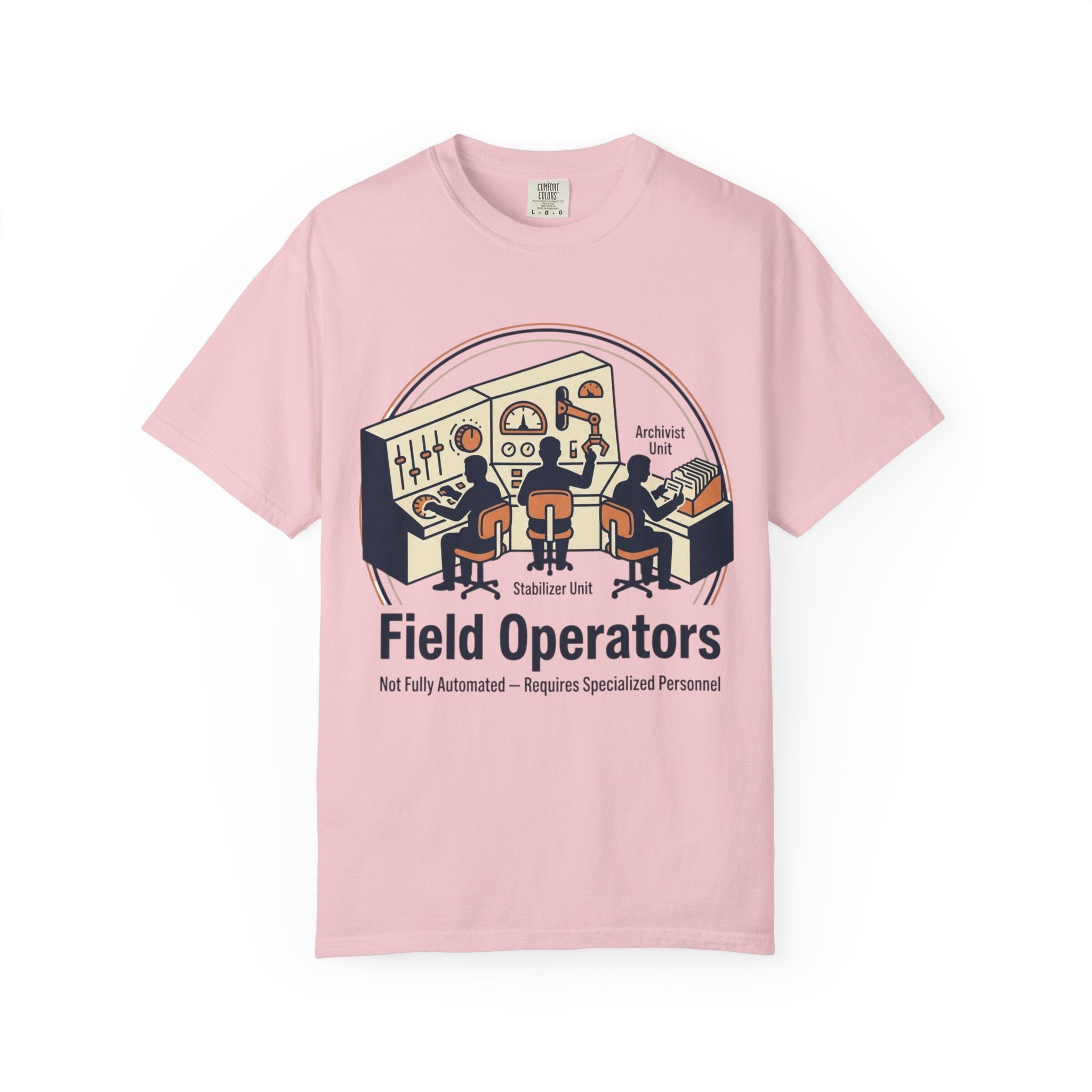 Power Runs Black PRB Field Operators T-Shirt — "Field Operators: Not Fully Automated — Requires Specialized Personnel" by Power Runs Black