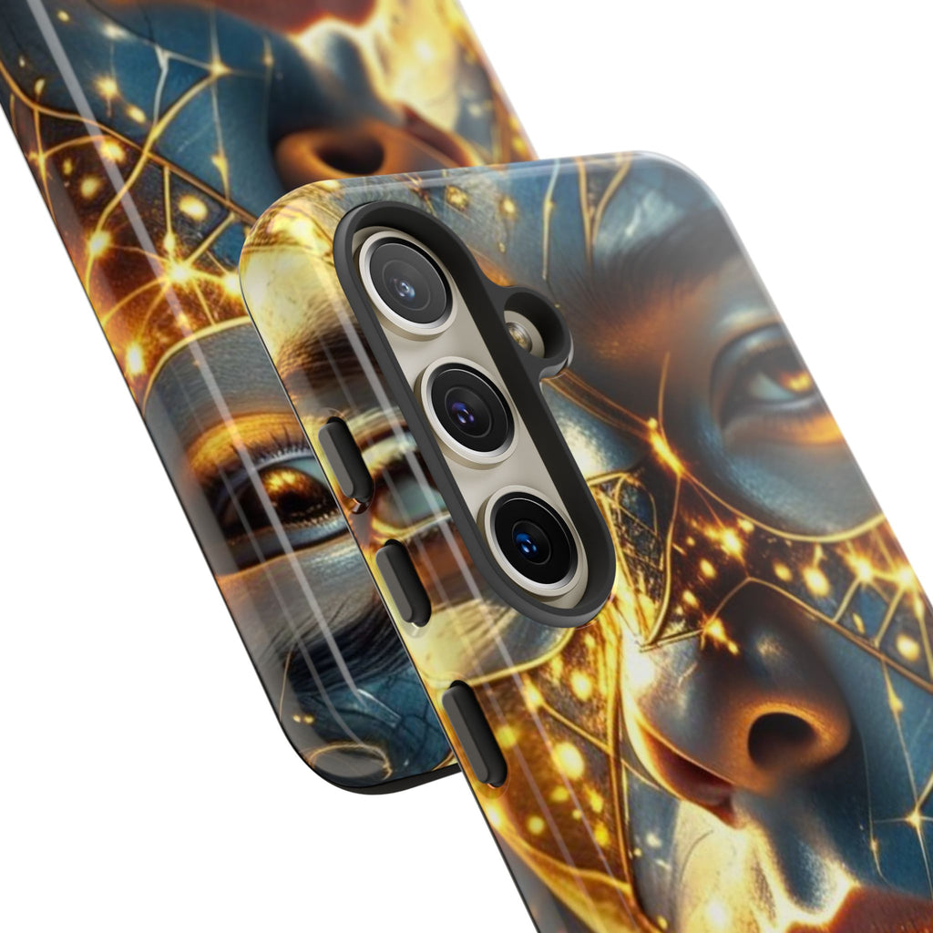 PRB Galactic Portrait Tough Case | Cosmic Face Phone Case, Starry Nebula Design by Power Runs Black