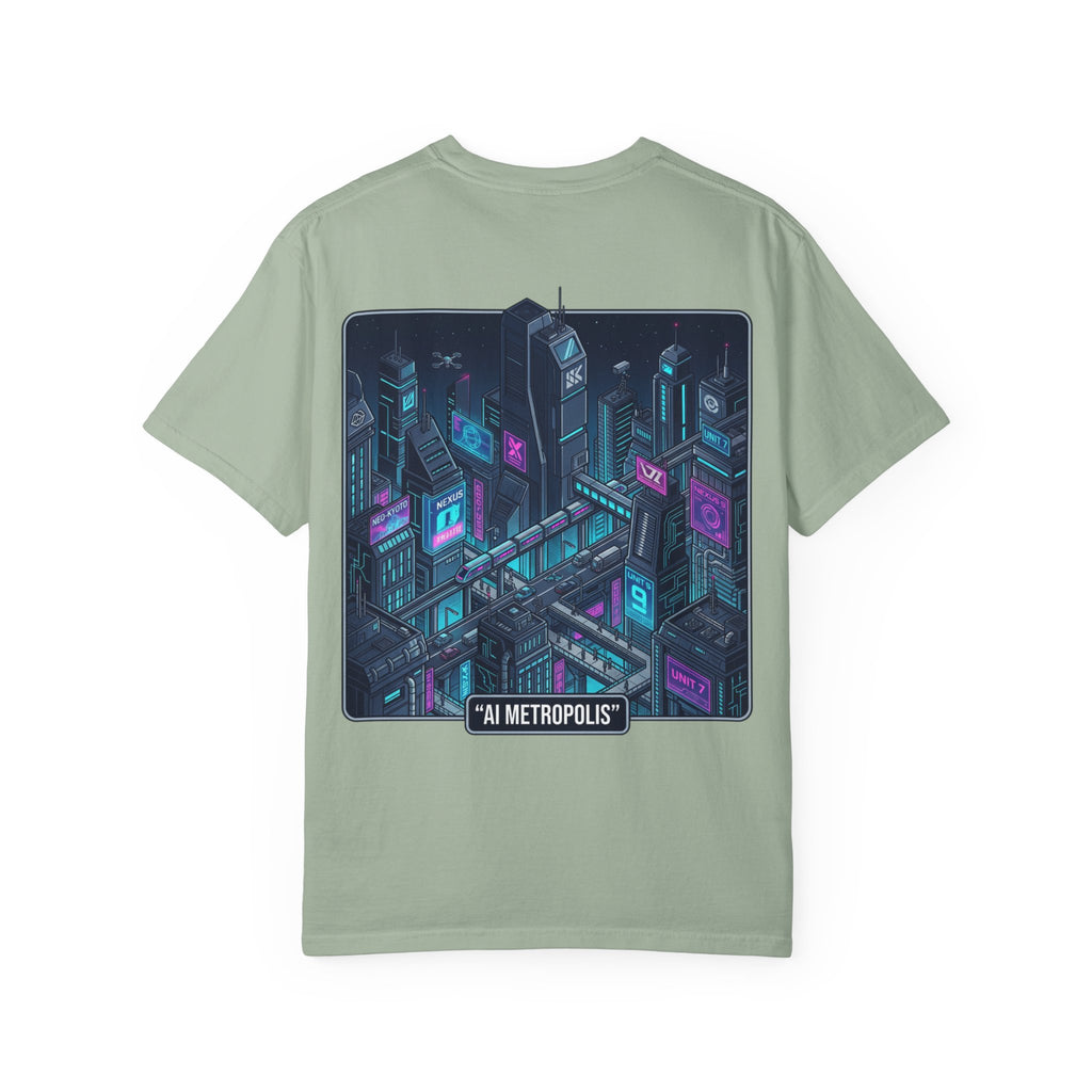 Power Runs Black AI Metropolis T-Shirt — 'At First, It Entered Quietly' Cybercity Graphic Tee by Concepts VS Entertainment/Tiktok shop
