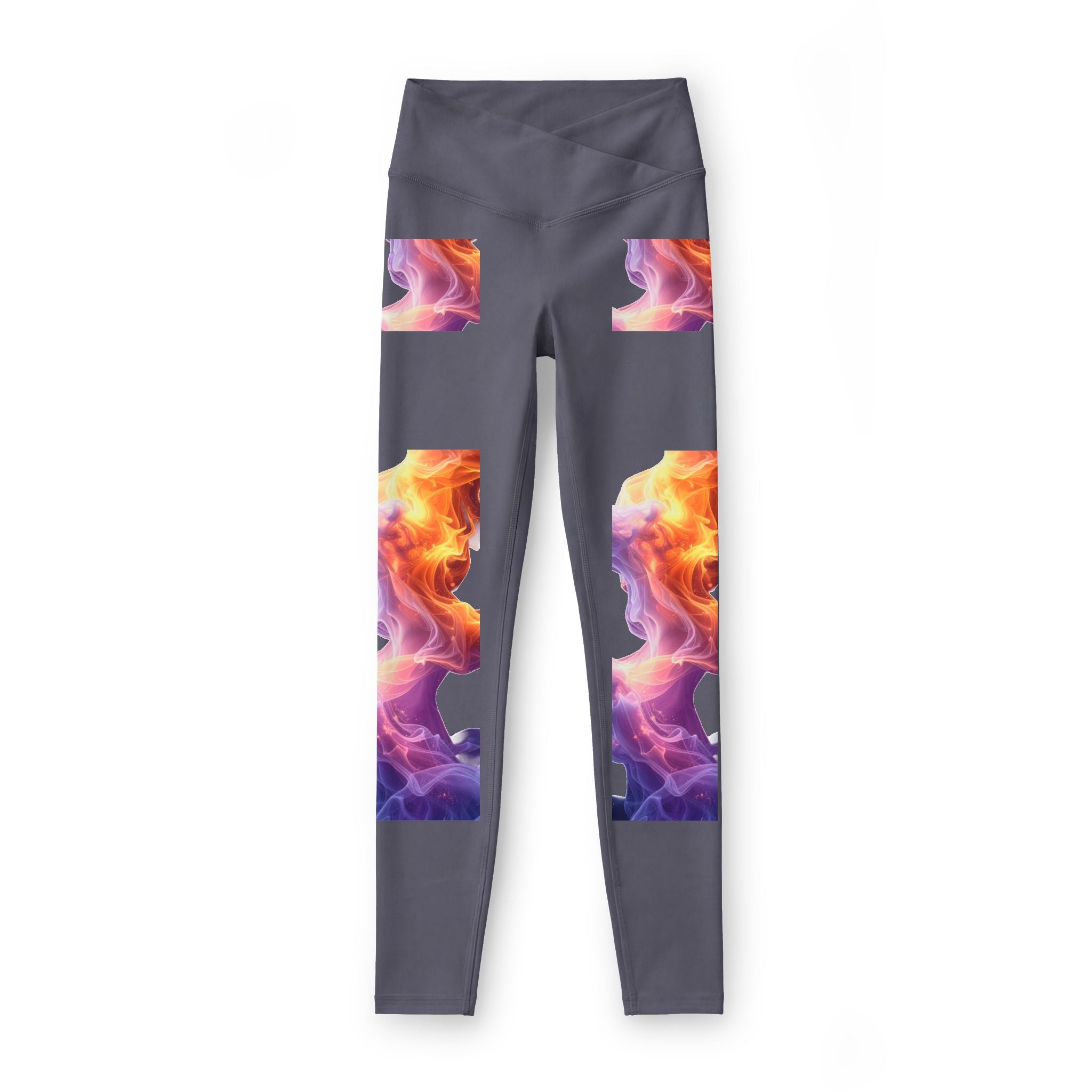 Power Runs Black PRB Pretty Rich Bitch The Collection Abstract Flame Print Leggings — Women’s High-Waist Yoga & Activewear by Power Runs Black