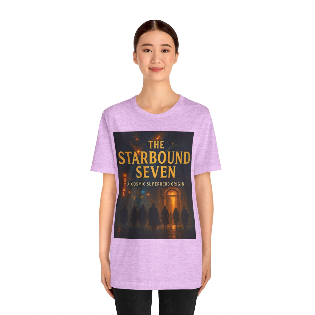 Power Runs Black PRB The Starbound Seven Tee – Retro Cosmic Superhero Poster Shirt by Power Runs Black