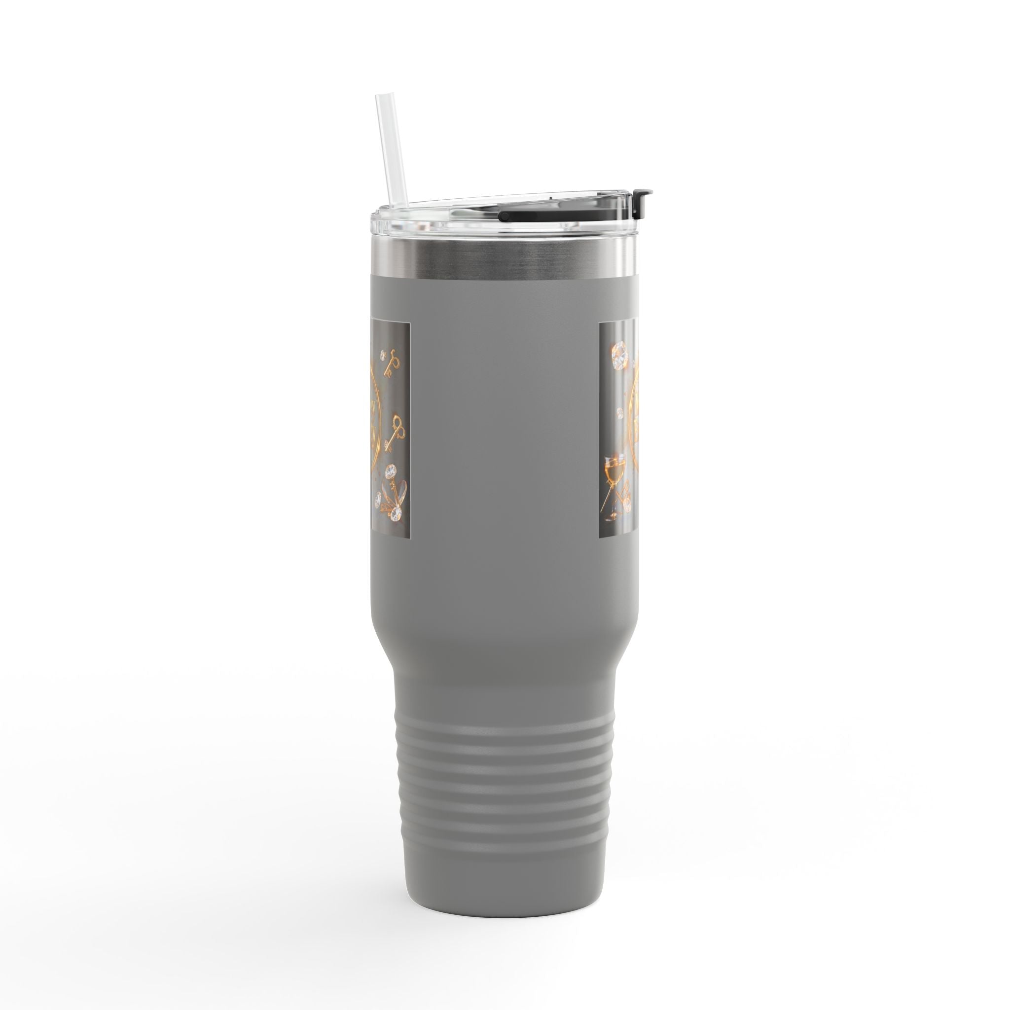 PRB 40oz Insulated Travel Mug — "Money Energy" Motivational Design by Power Runs Black