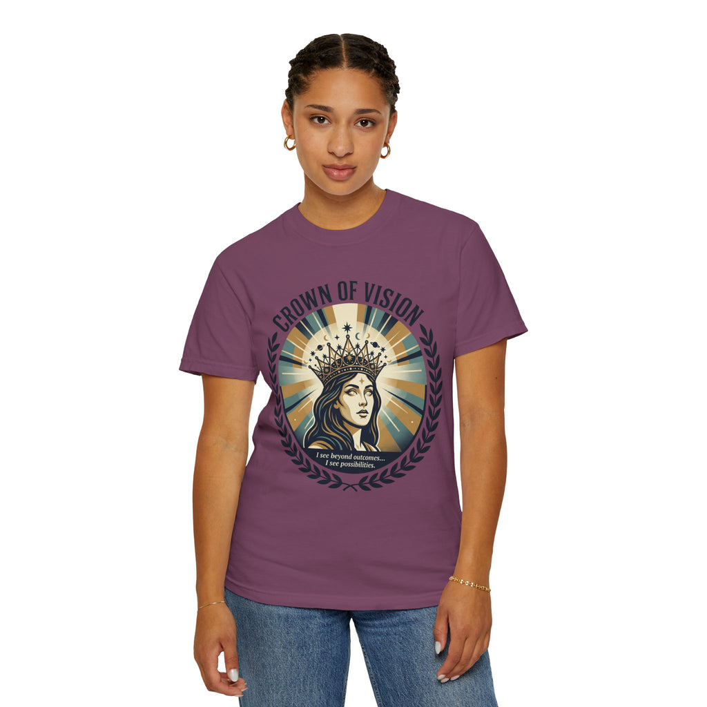Power Runs Black Crown of Vision T-Shirt — Vintage Inspirational Graphic Tee by Printify