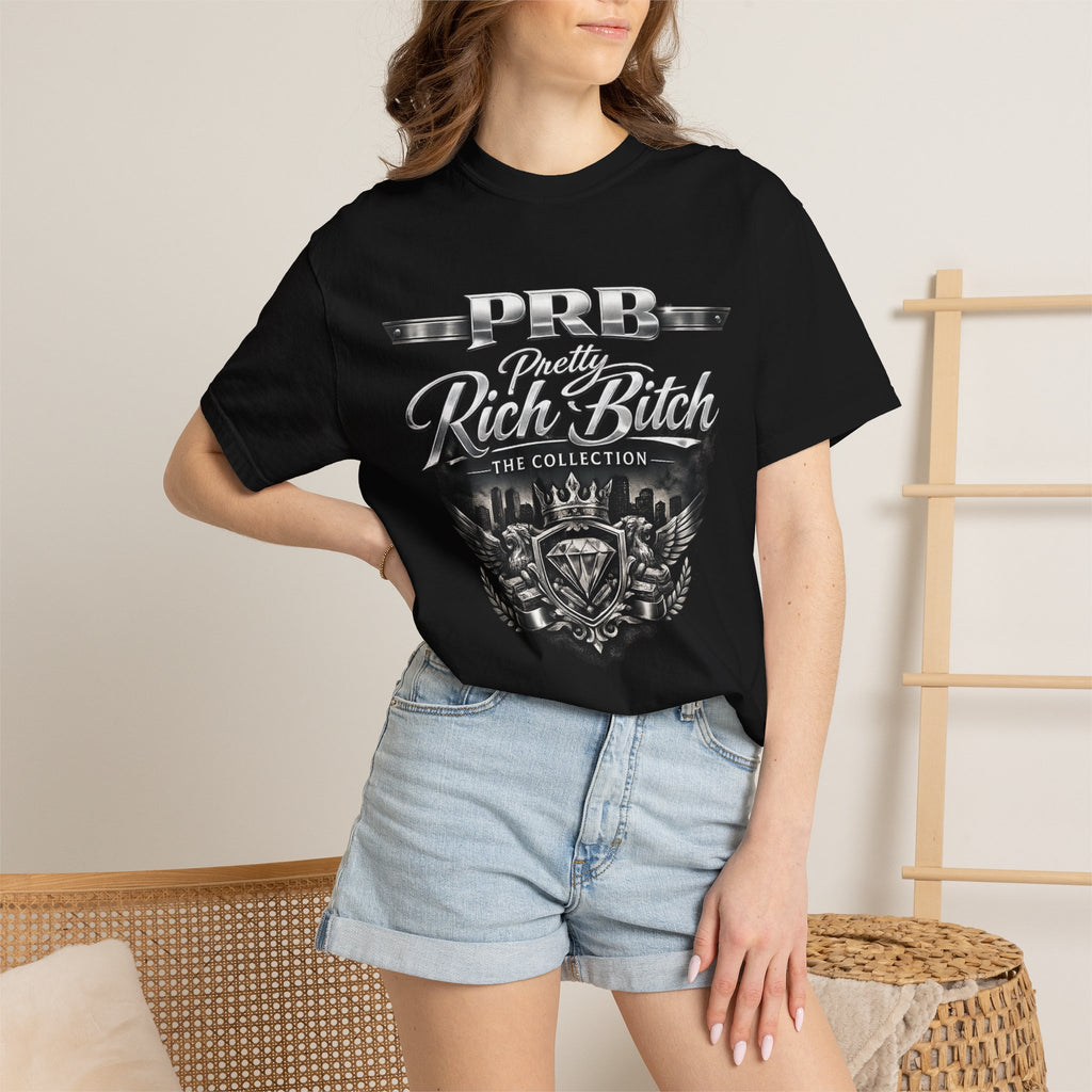 PRB Rebel Biker Crest T-Shirt | Vintage Motorcycle Emblem Tee by Power Runs Black