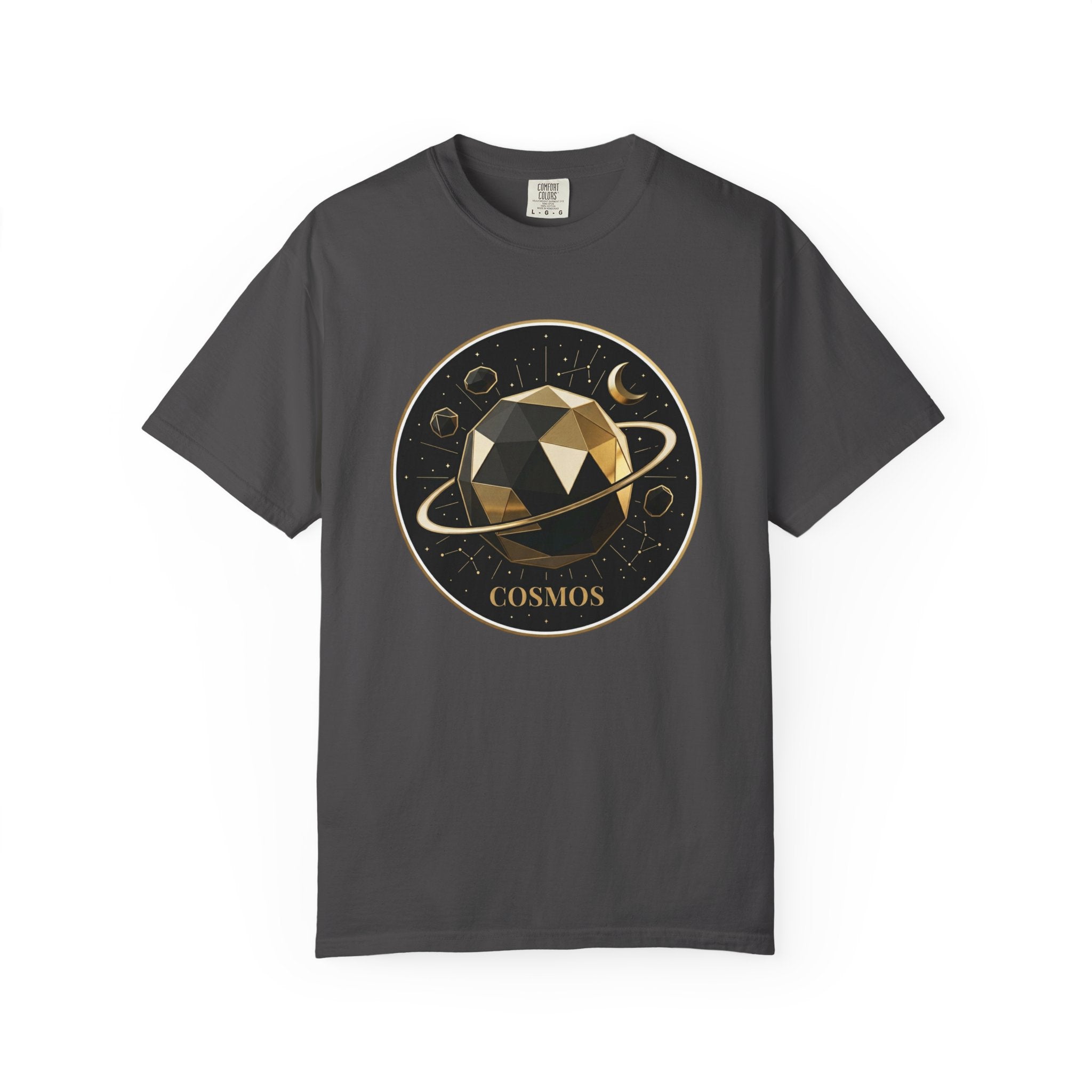 PRB Cosmos Geometric Planet T-Shirt by Power Runs Black