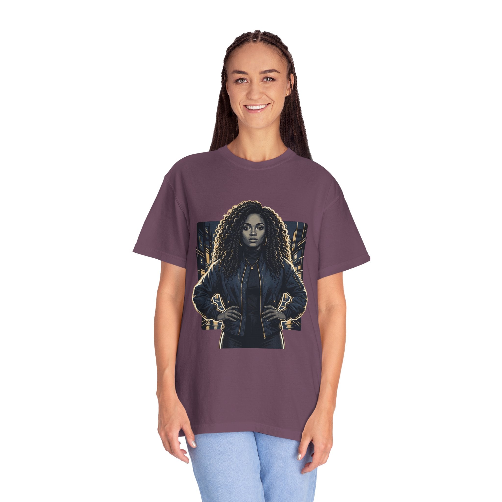 Pretty Rich Bitch The Collection by PRB T-Shirt — Bold Graphic Tee with Empowered Woman Portrait by Power Runs Black