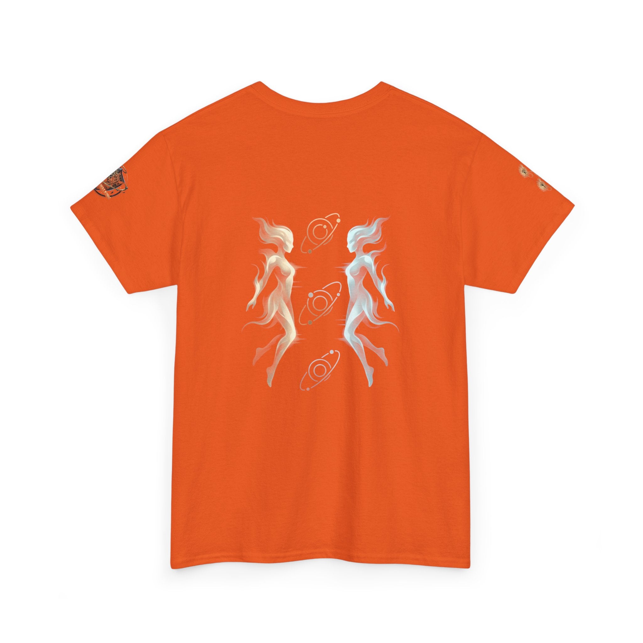 Power Runs Black Gemini Spirit Tee — Twin Sun & Moon Celestial Graphic T-Shirt by Printify