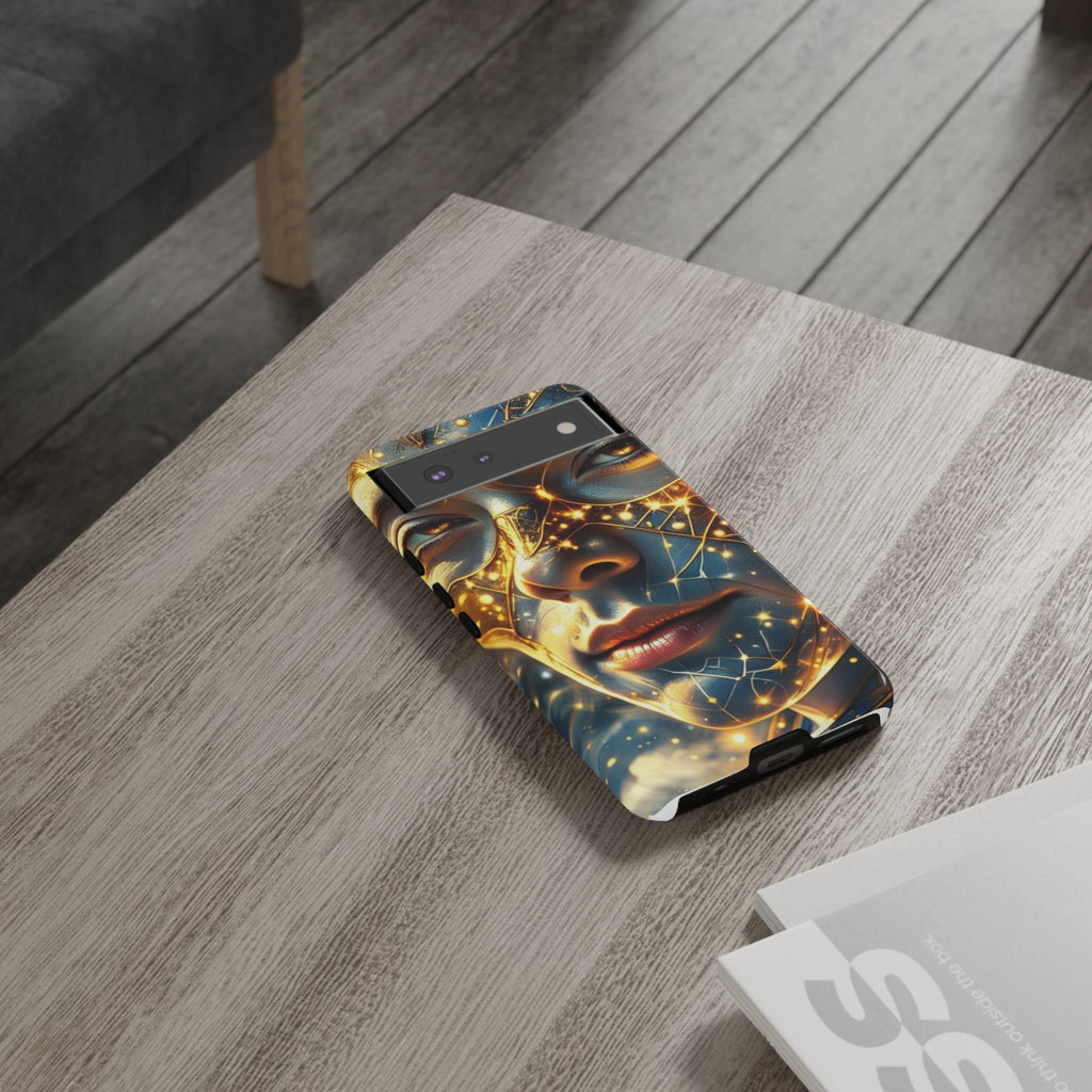 PRB Galactic Portrait Tough Case | Cosmic Face Phone Case, Starry Nebula Design by Printify