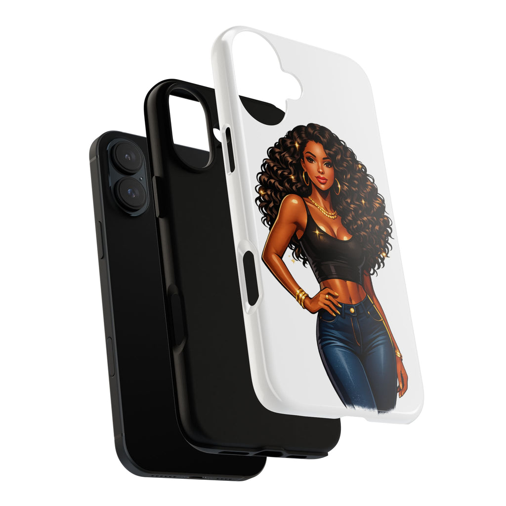 Pretty Rich Bitch by PRB Curly Hair Phone Case by Printify