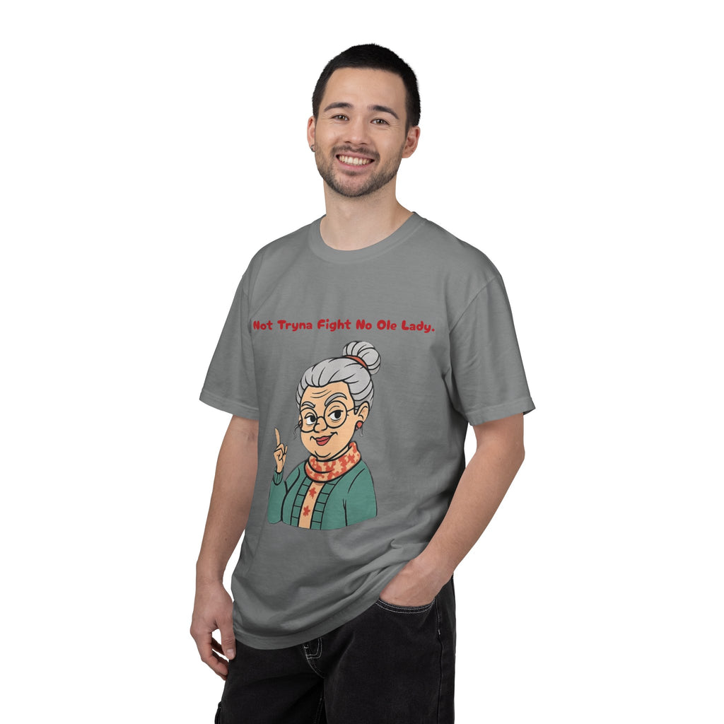 PRB Not Tryna Fight No Ole Lady T-shirt | Funny Grandma Graphic Tee by Power Runs Black