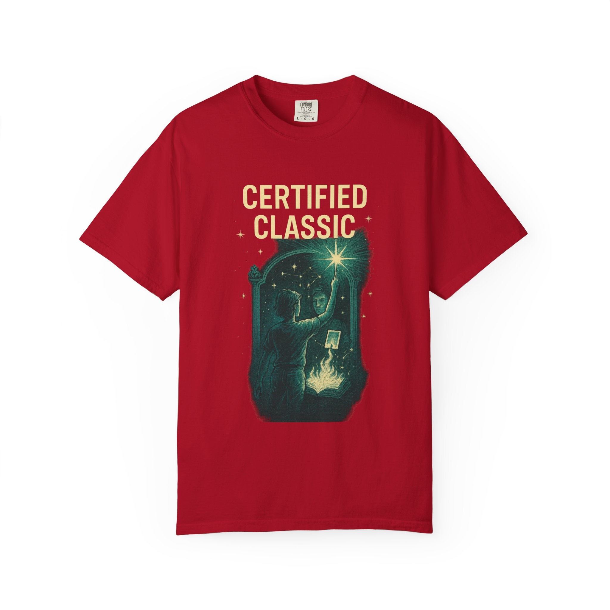 PRB Certified Classic illustration T-shirt | vintage camping, night sky, campfire by Power Runs Black