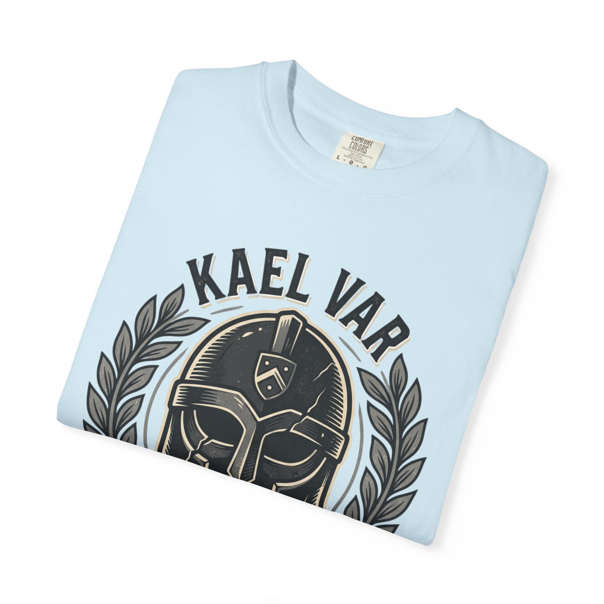 Power Runs Black PRB Kael Var Helmet Graphic T-Shirt — "Protection Hardens Form" Warrior Tee by Power Runs Black