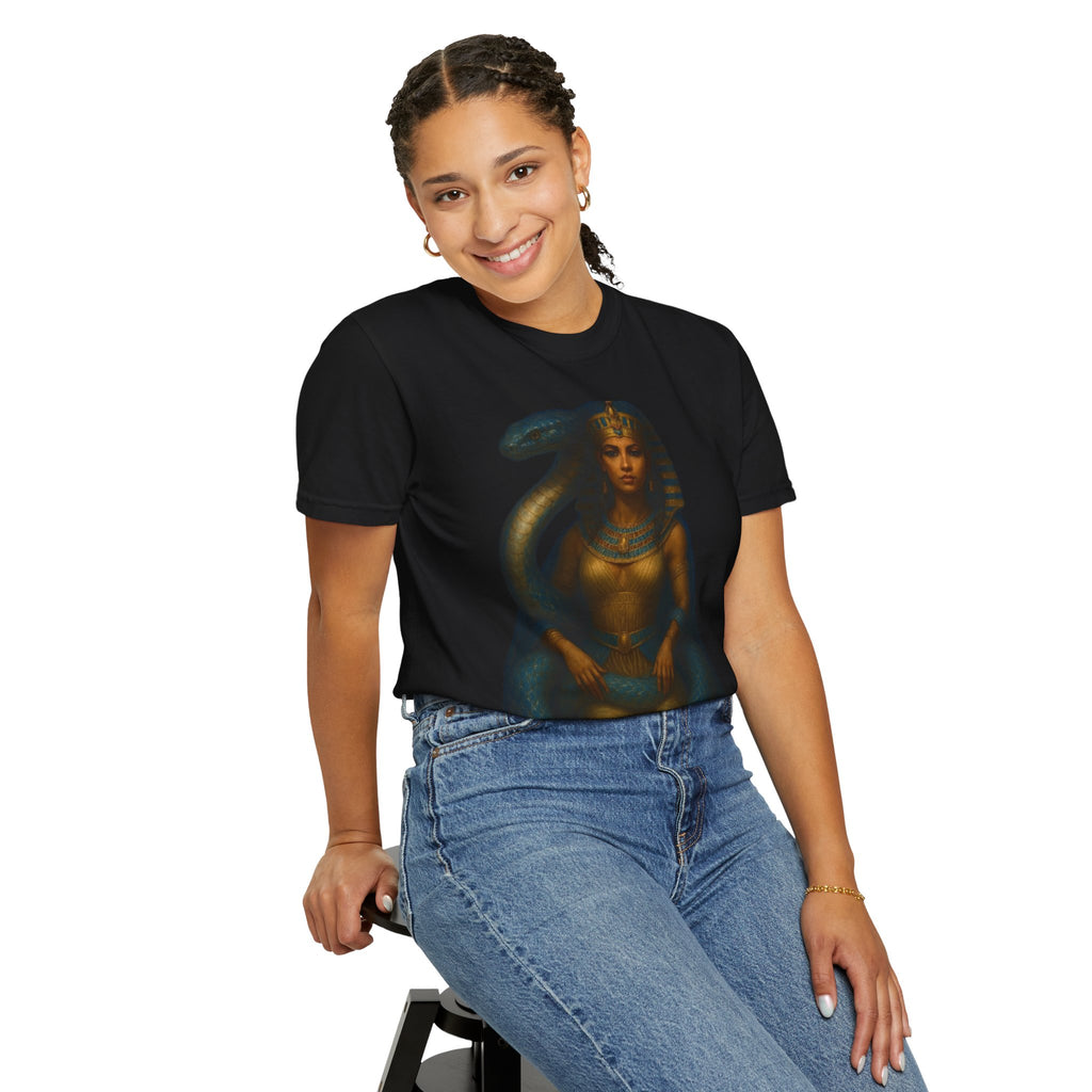 PRB Egyptian Goddess with Snake T-Shirt | Pharaoh Serpent Art Tee by Power Runs Black