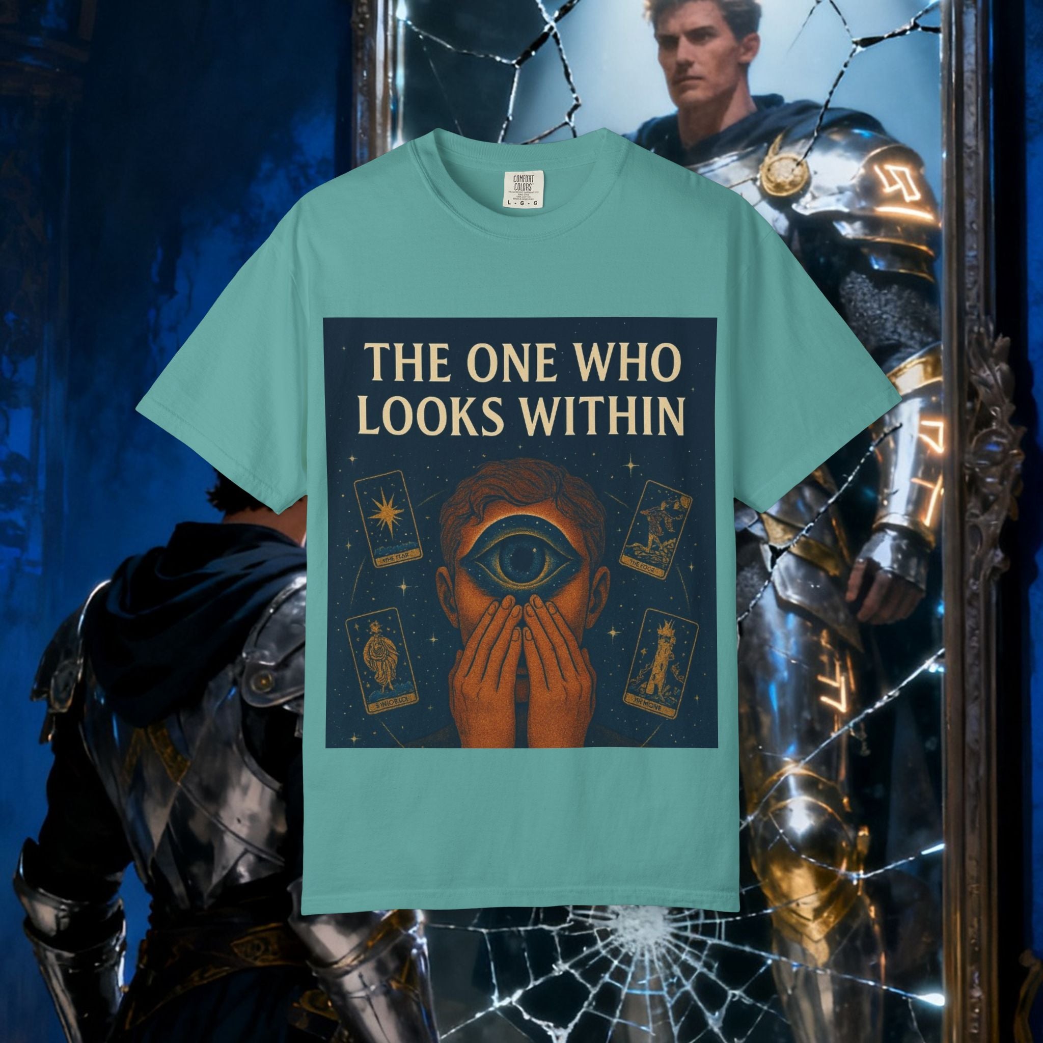 PRB Tarot Eye T-Shirt — "The One Who Looks Within" Mystical Graphic Tee by Power Runs Black