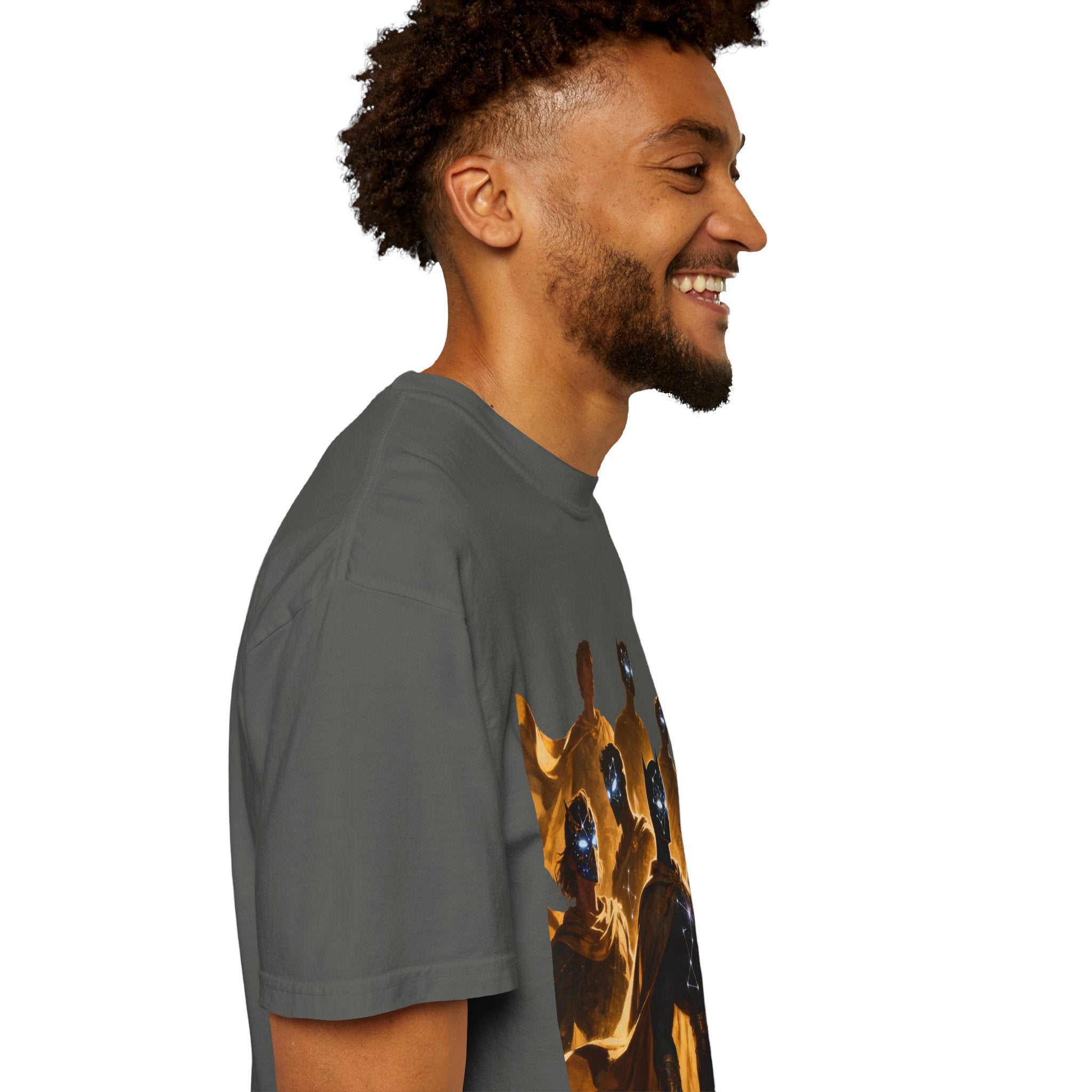 PRB Cosmic Heroes Graphic Tee (Golden Cloaks & Starry Faces) by Power Runs Black