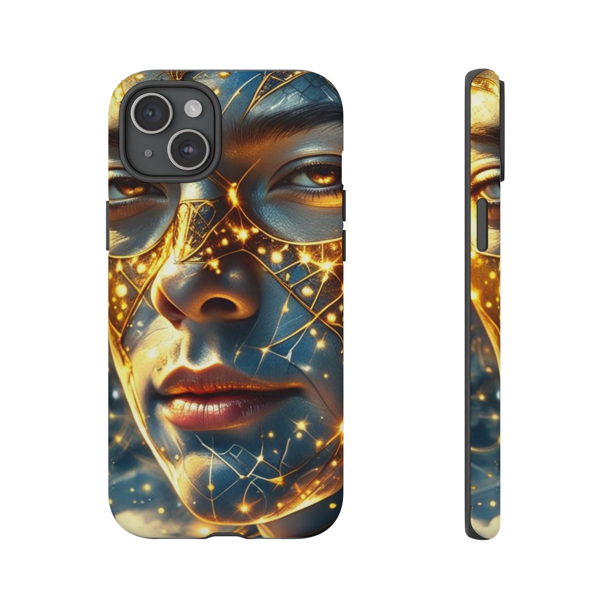 PRB Galactic Portrait Tough Case | Cosmic Face Phone Case, Starry Nebula Design by Printify