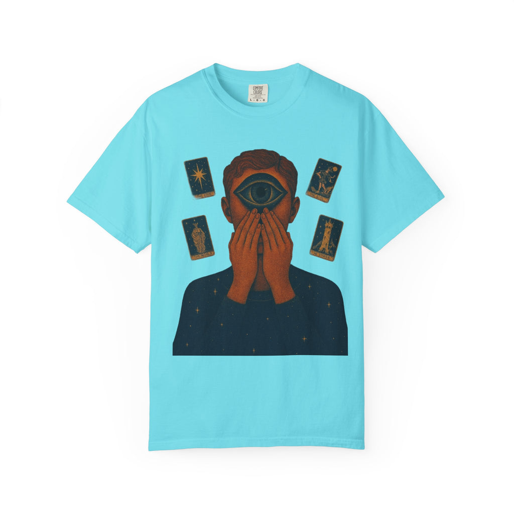 PRB Third Eye Tarot Illustration T-shirt | Occult Mystic Artwork by Power Runs Black